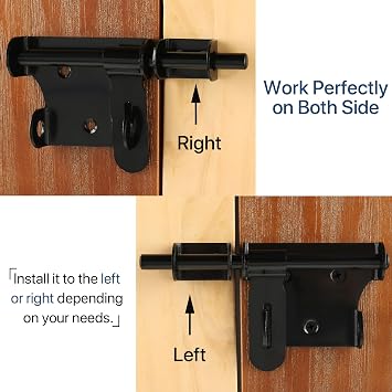 SAYAYO Gate Latch Door Lock with Padlock & 4 Keys Shed Lock Black 120MM Bar