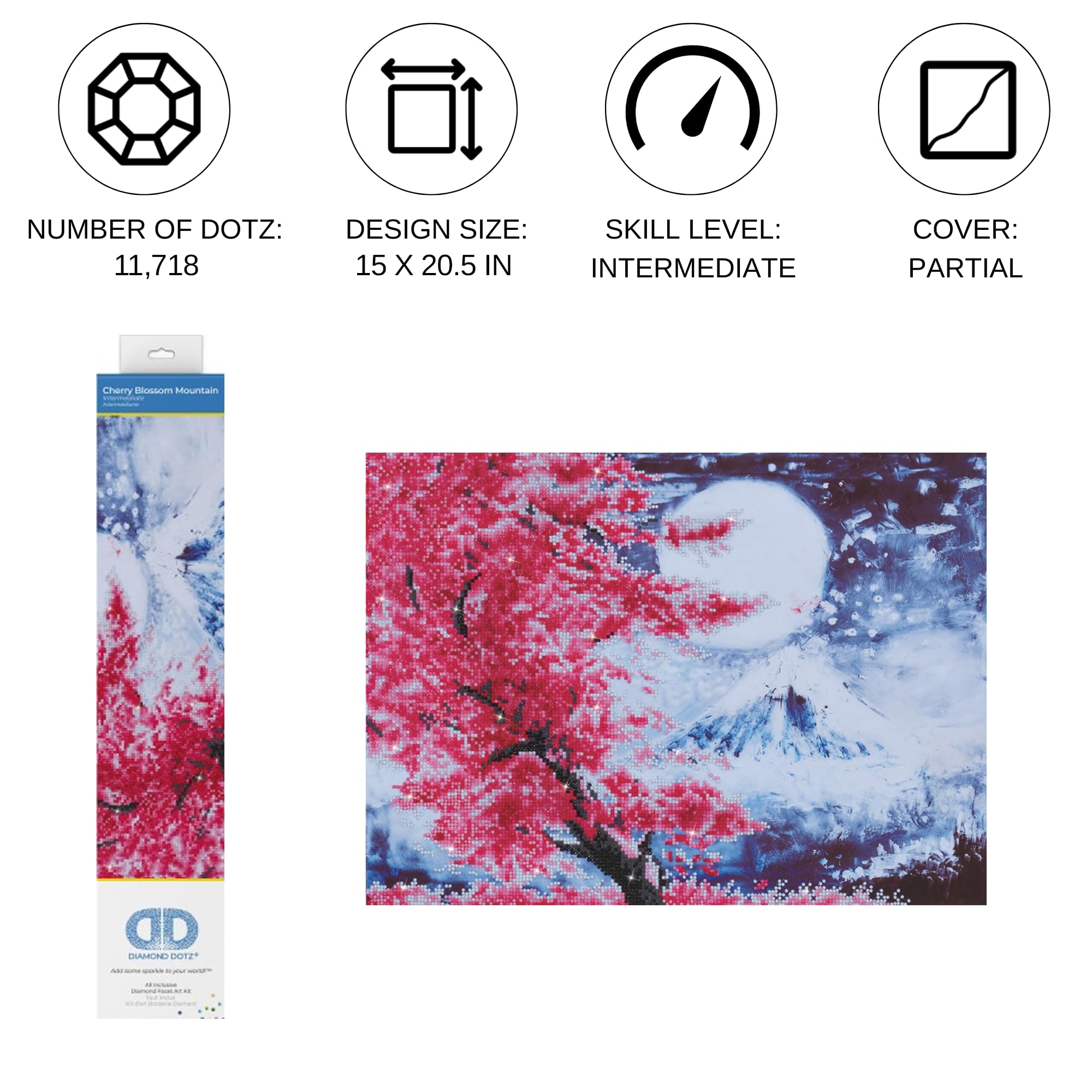 Diamond Dotz Painting Kit, Intermediate Kit, DD9, C/Blossom Mountain, 52 x 38cm - Image 2