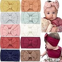 Vista 16 de CÉLLOT Diademas de nudo suaves súper elásticas con lazos para el cabello, vendas para la cabeza, accesorios para el cabello para recién nacidas