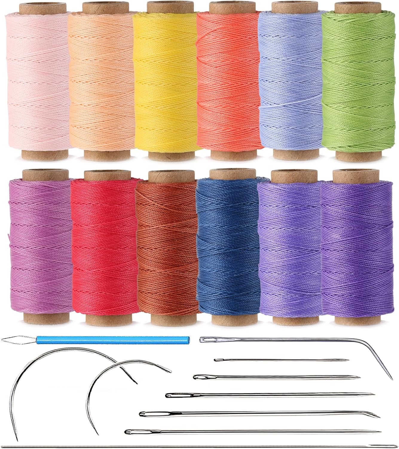 Amazon.com: KIVISIN 10-Year Popular Assorted Colors Round Waxed Thread ...