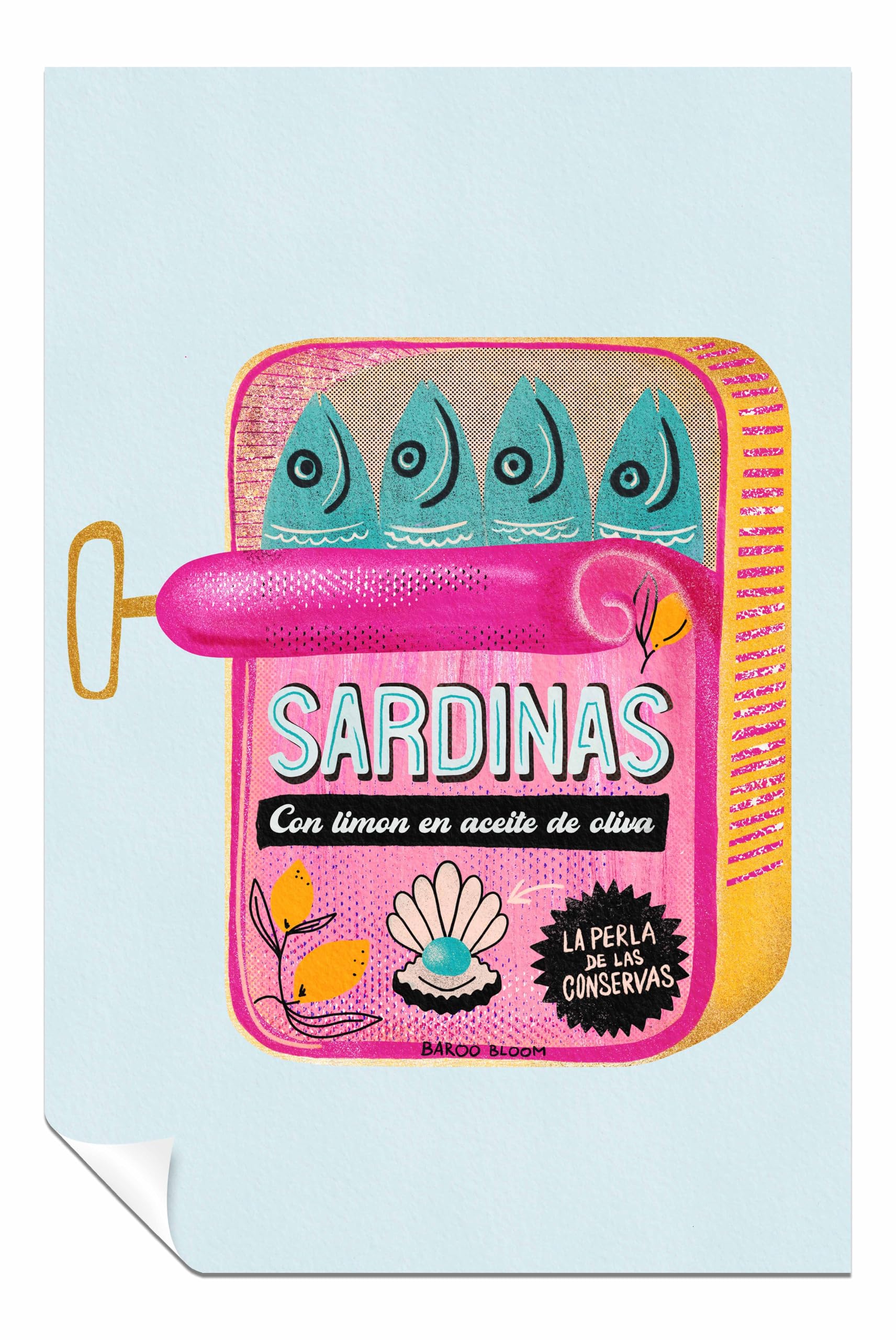 Panther Print Sardines Tin Can 2.0 Unframed Poster, Pictures for Home Walls, Bedroom, Living Room & Bathroom Decor 76x51cm (30x20in)