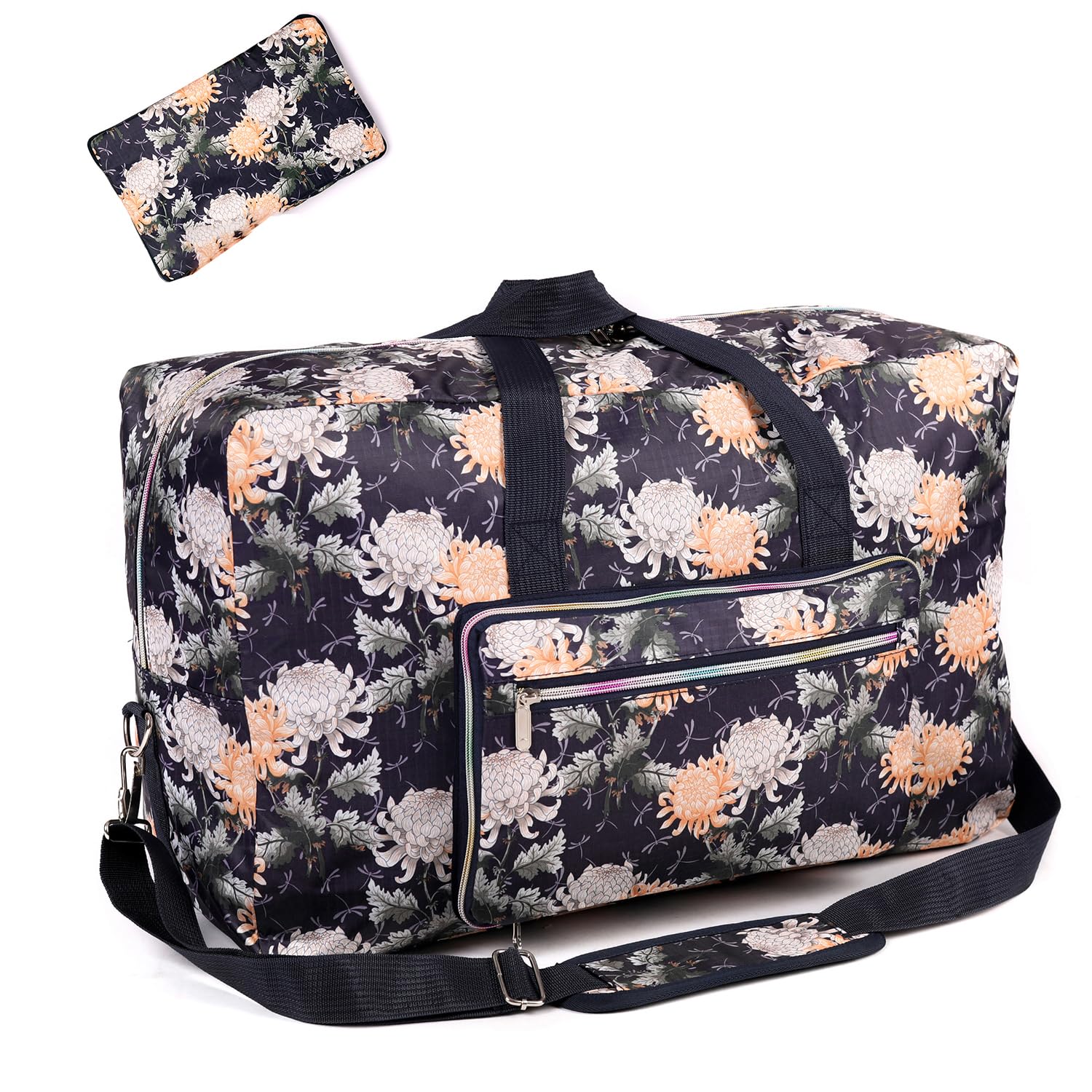 22" Foldable Large Travel Duffel Duffle Bag Sports Gym Tote Bag For Women Overnight Carryon Weekend Bag Shoulder Bag Water Resistant