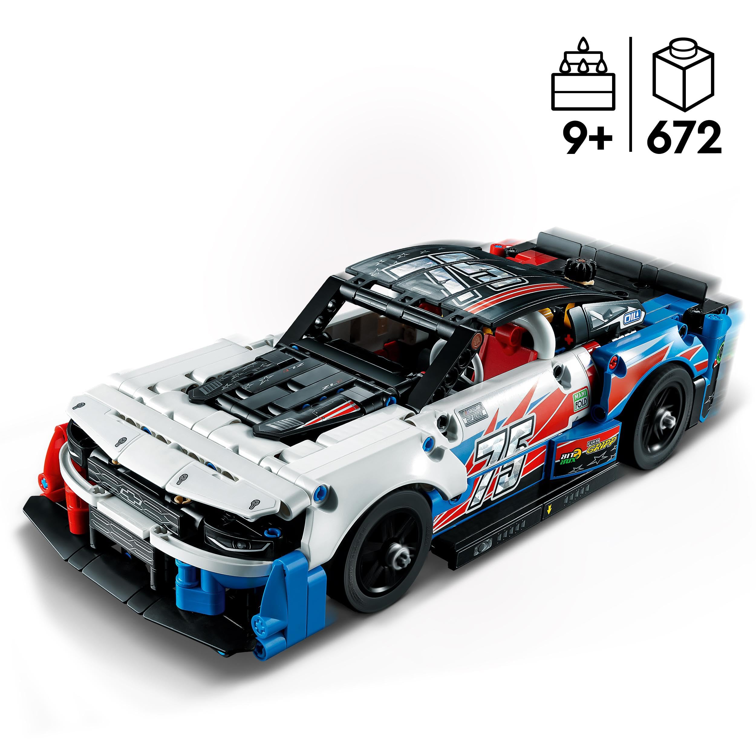 LEGO 42153 Technic Nascar Next Gen Chevrolet Camaro ZL1, Maqueta de Coche de Juguete para Construir, Deportivo, Réplica Coleccionable, Regalos para Niños