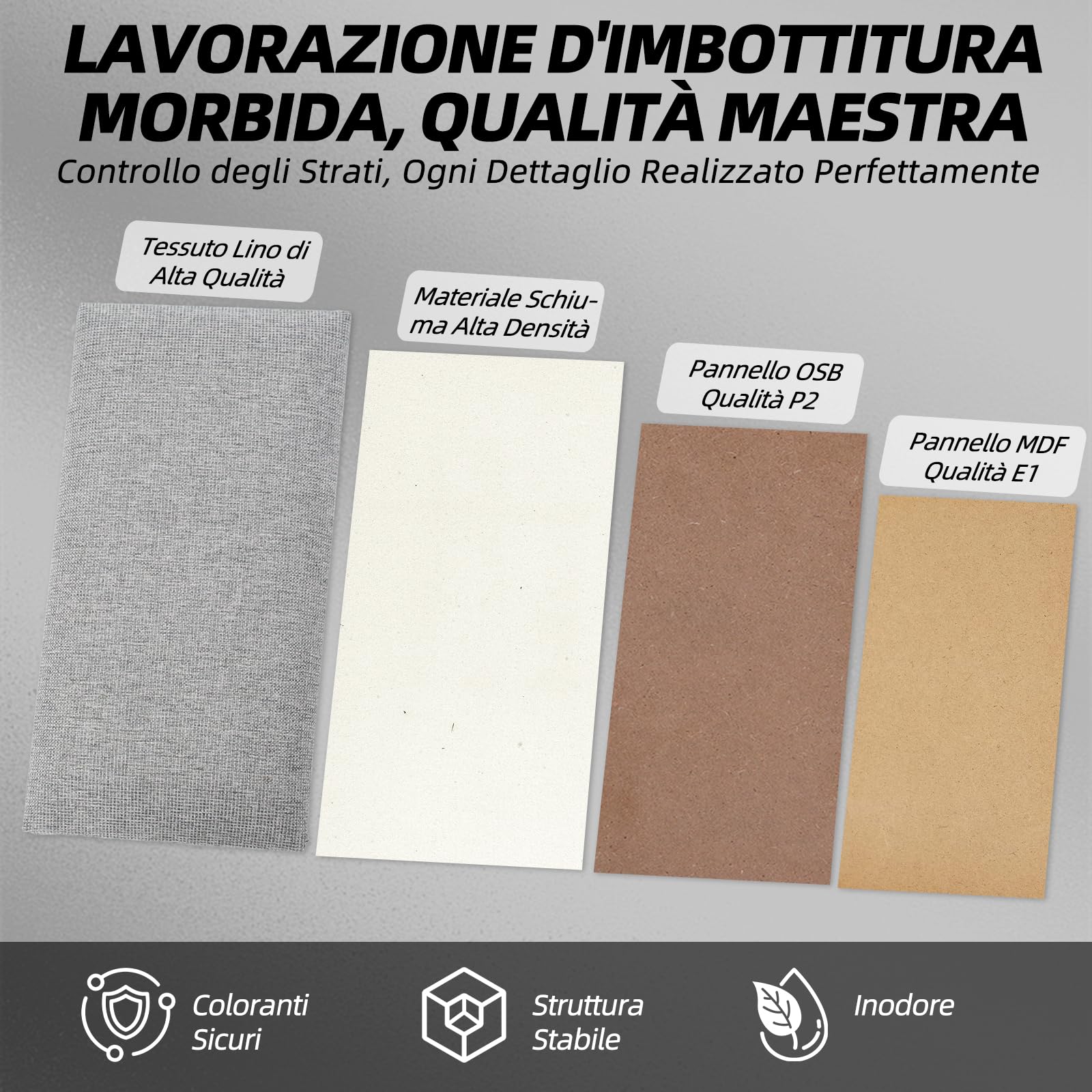 Generisch Set di pannelli da parete in schiuma che possono essere utilizzati come testiera e protezione antiurto per ridurre il rumore. Set di quattro accessori per la casa rettangolari (40 x 20 cm