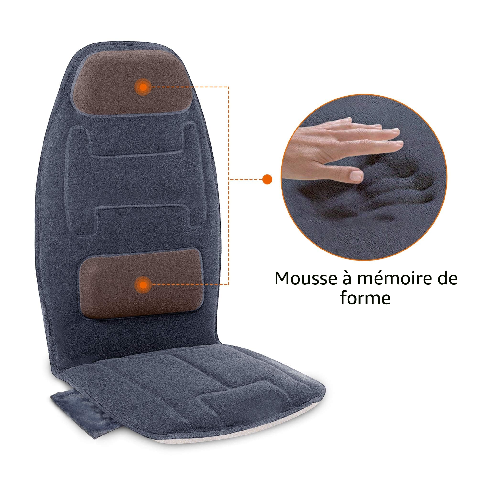 Snailax Siège Massant avec Chaleur, 10 Moteurs de Vibration Coussin de Siège de Massage, Coussin de Massage, Masseur de Dos pour la détente à la maison bureau, Cadeaux