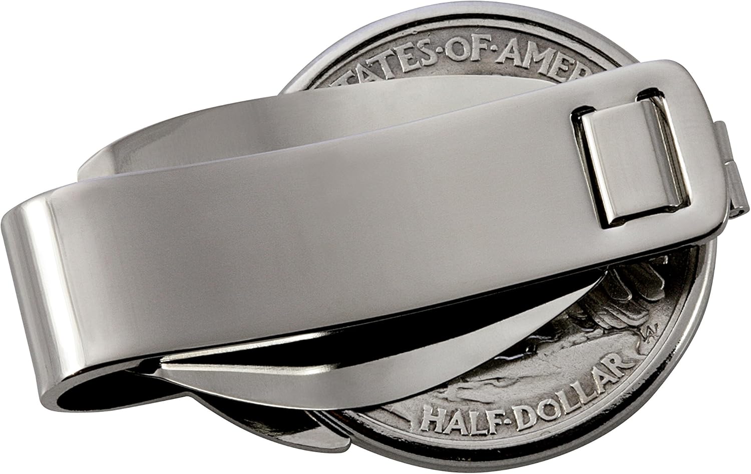 American Coin Treasures Coin Money Clip - JFK Half Dollar | Brass Moneyclip Layered in Silver-Tone Rhodium | Holds Currency, Credit Cards, Cash | U.S. Coin | Certificate of Authenticity