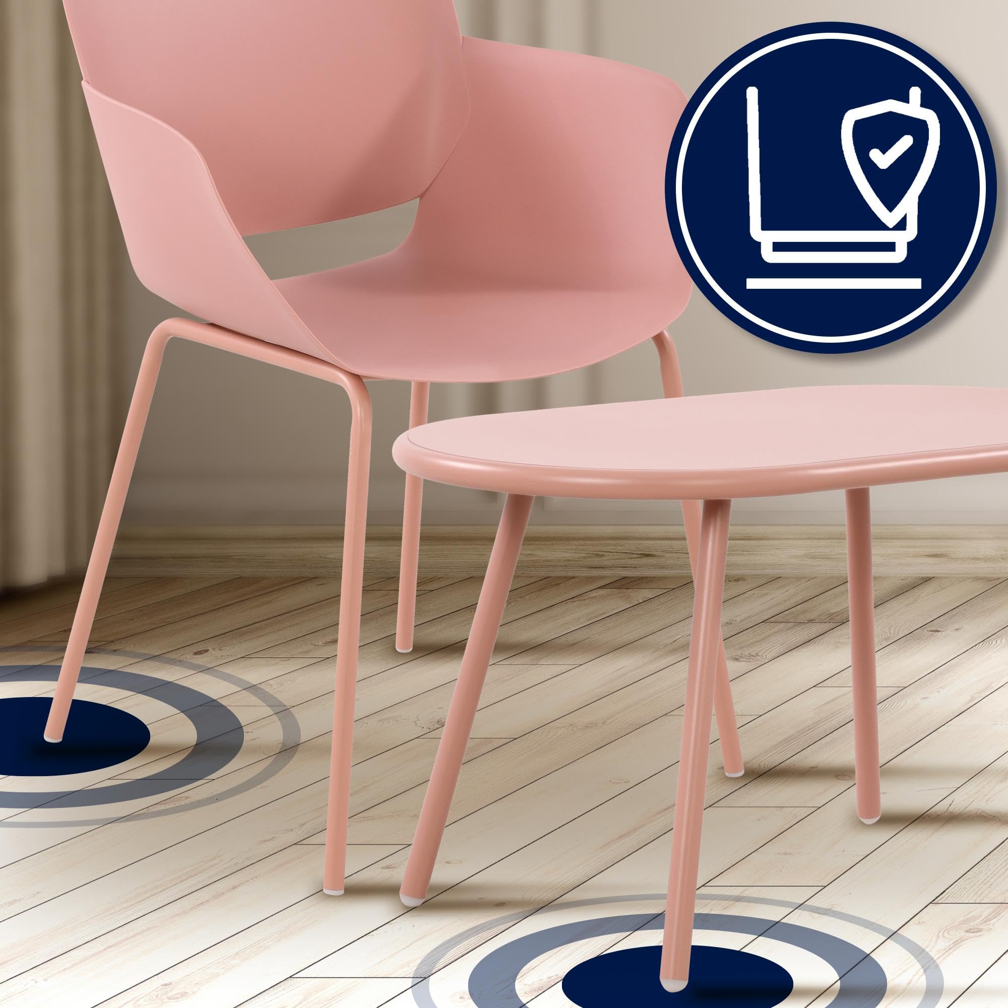 CLP Gruppo di sedute Velvena per il giardino I Set composto da tavolo Velva e sedie Alpena I Mobili da giardino | Colore rosa Contenuto del set 2 sedie