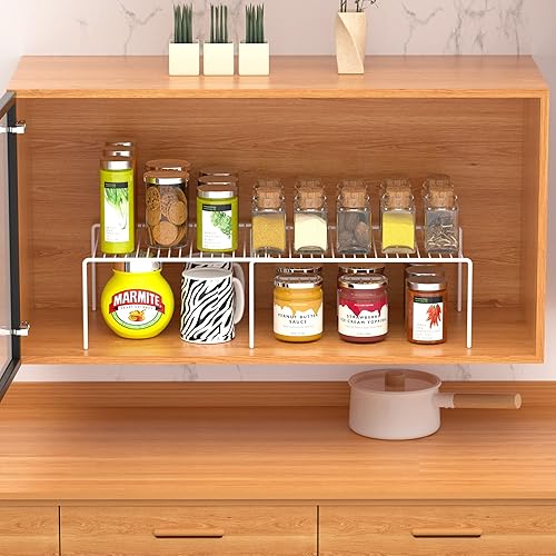 Miniatura 4 de iPEGTOP Juego de 2 organizadores de armario de cocina expandibles, 4 piezas ajustables para congelador, estante de alambre de almacenamiento de