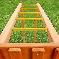 Vista 4 de Juego de 6 barras de mono para patio trasero, peldaños de escalera de acero para exteriores, asas de escalada de seguridad, 16.5 pulgadas