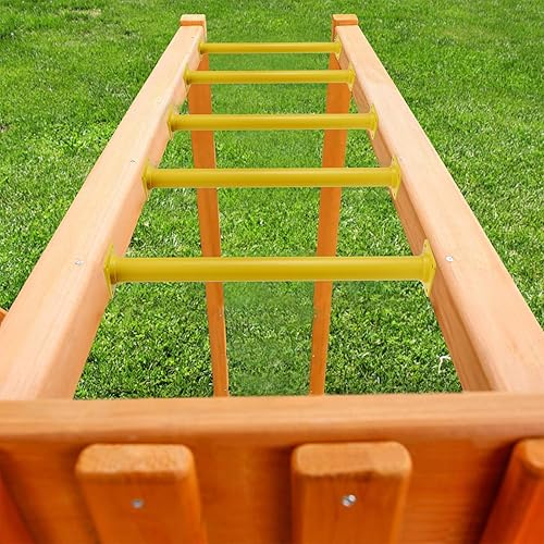 Miniatura 4 de Juego de 6 barras de mono para patio trasero, peldaños de escalera de acero para exteriores, asas de escalada de seguridad, 16.5 pulgadas, color
