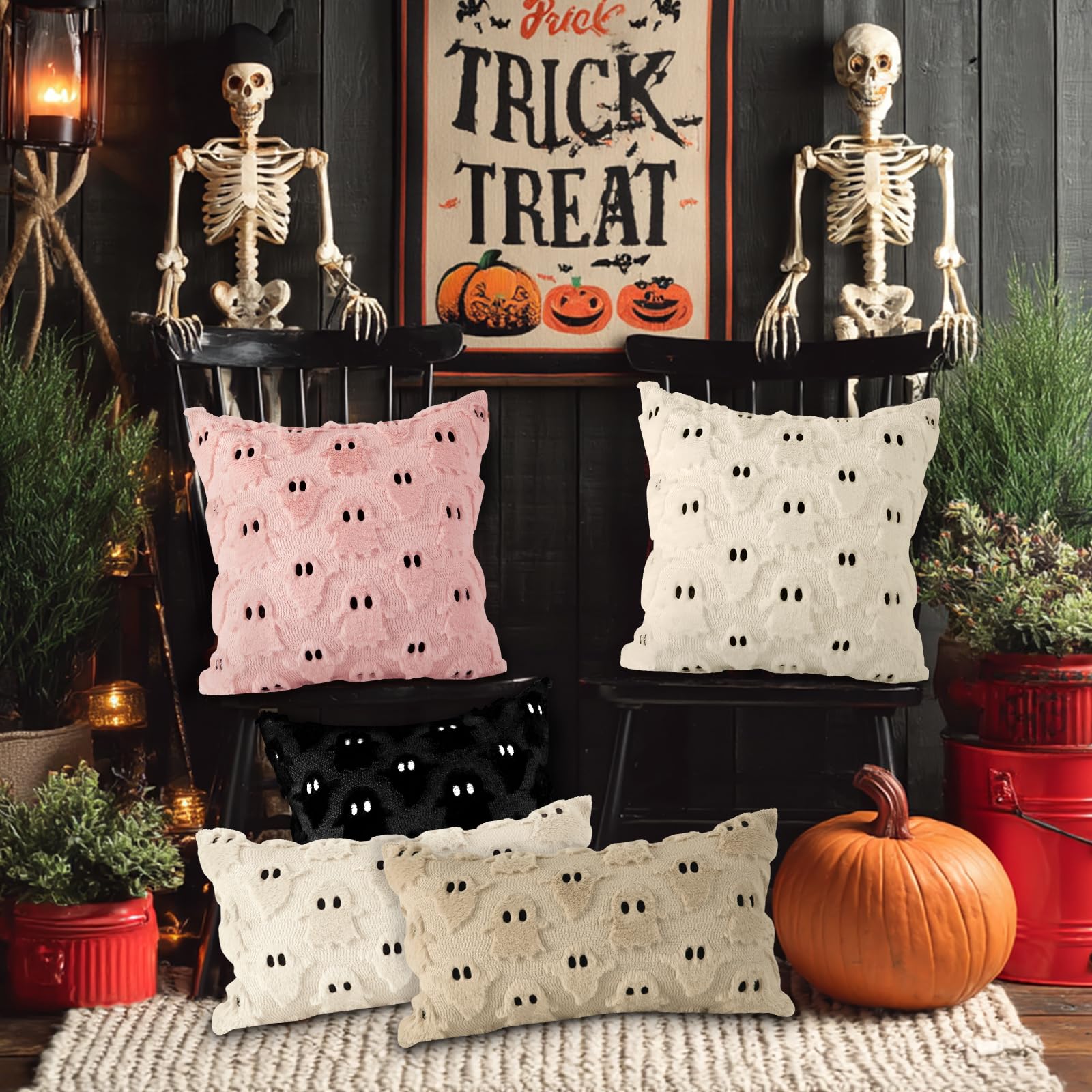 Lot De 2 Housses De Coussin En Peluche Douce Et Moelleuse