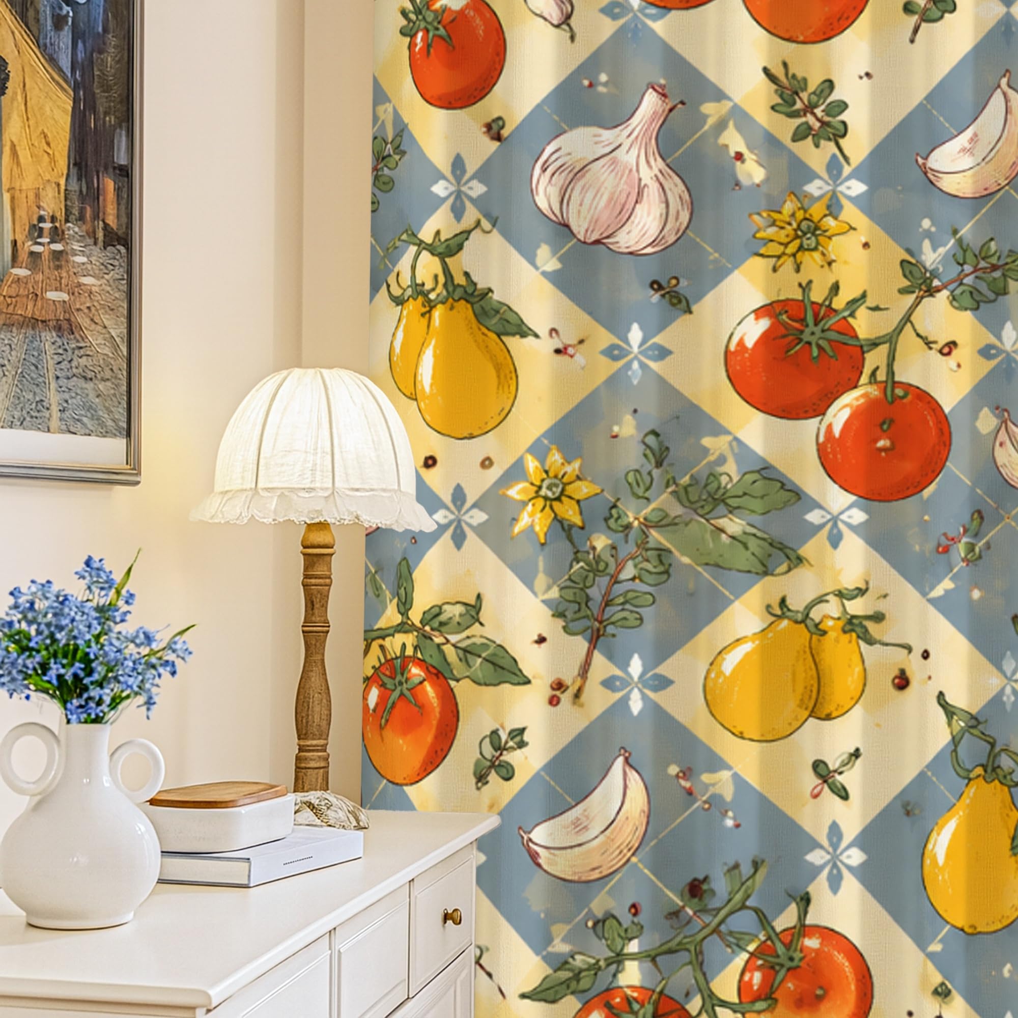 Rideaux occultants rustiques en tissu thermique lourd pour salon et chambre