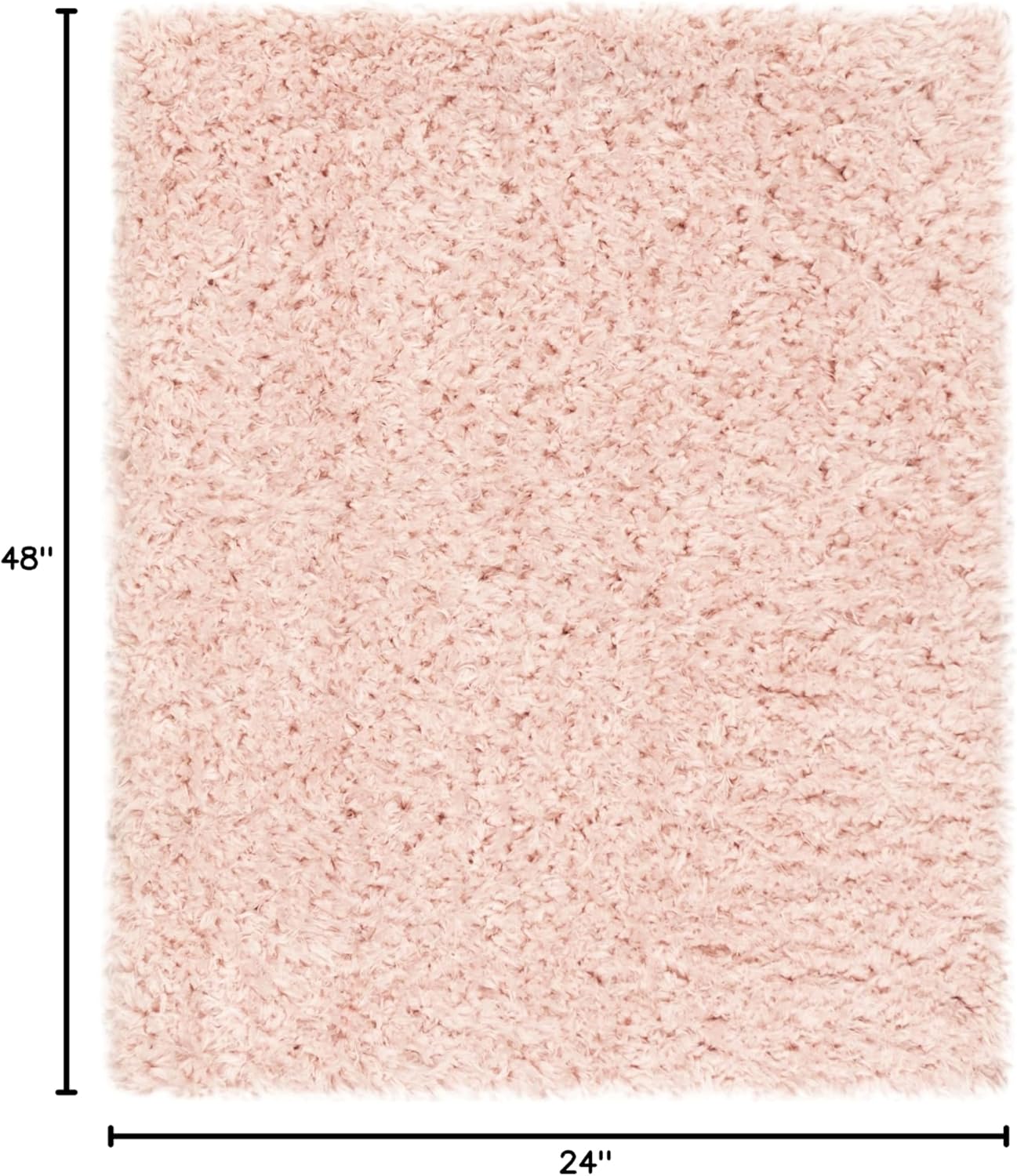 SAFAVIEH Madrid Shag Collection Accent Rug - 2' x 4', Blush, Solid Design, Non-Shedding & Easy Care, 1.6-inch Thick Ideal for High Traffic Areas in Entryway, Living Room, Bedroom (MDG256U)
