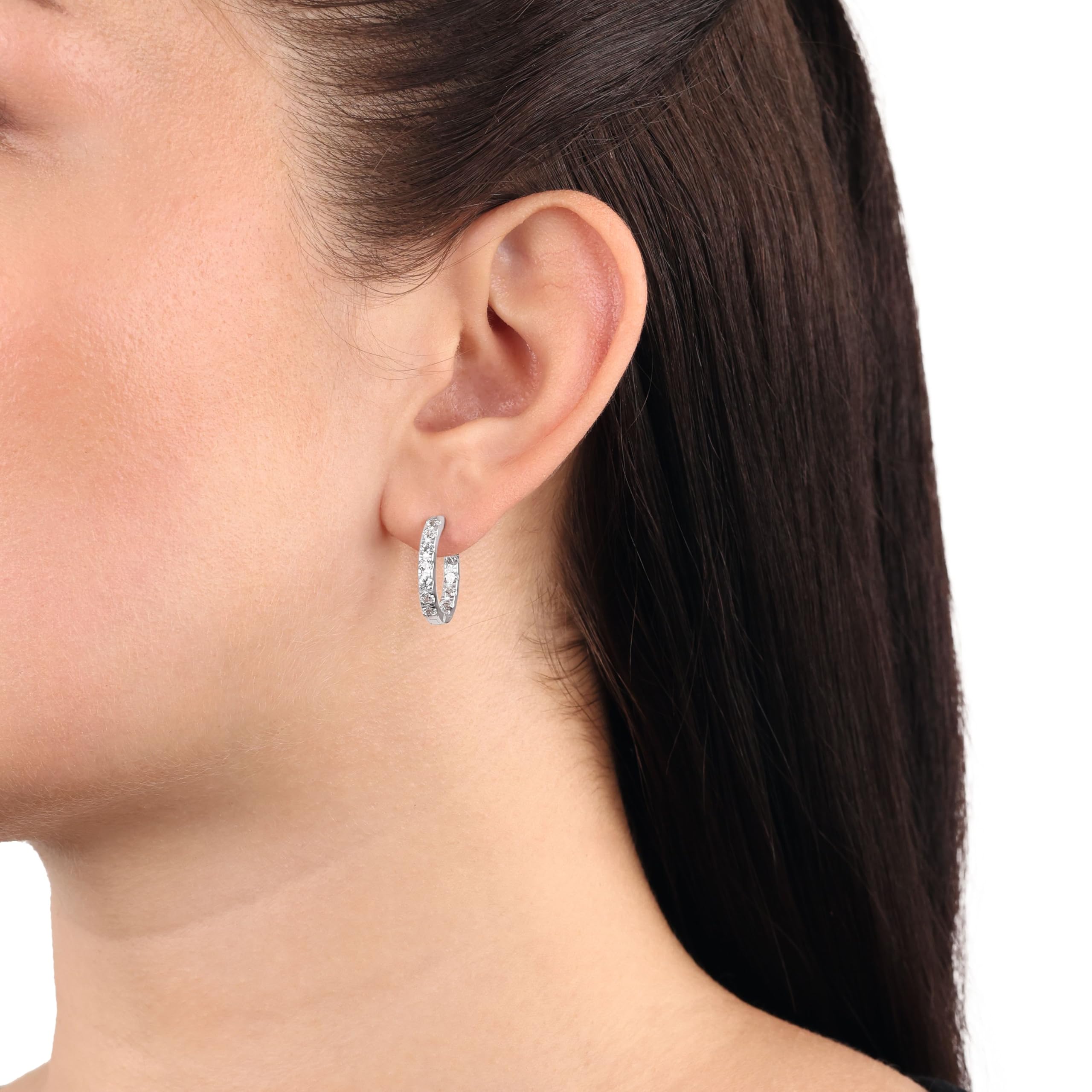 Amor Creolen 925 Sterling Silber Damen Ohrschmuck, mit Zirkonia synth., Kommt in Schmuck Geschenk Box