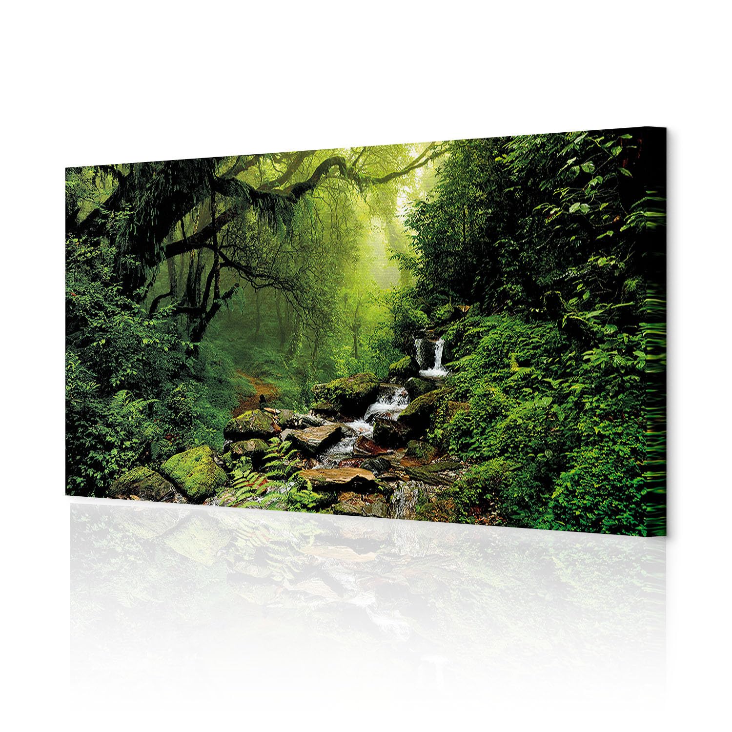 decomonkey Bilder Wald 150x50 cm XXL 1 Teilig Leinwandbilder Wandbild Baum