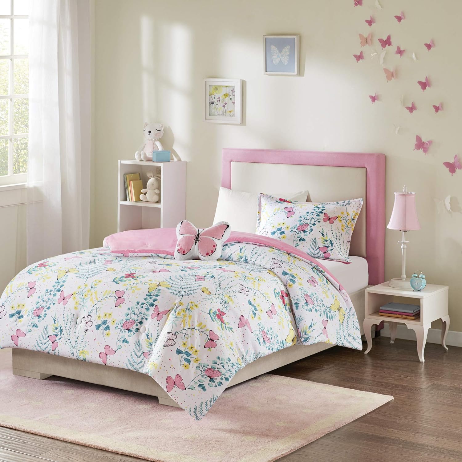 Limited Stock Mi Zone Kids Cynthia Comforter for Girls Microfiber Animal Butterfly Print, Modern All Season Down Alternative Kids Bed Set, Matching Sham, Decorative Pillow, Full(76x86), Pink Cheapest 🛒 Mi Zone Kids Cynthia Comforter for Girls Microfiber Animal Butterfly Print, Modern All Season Down Alternative Kids Bed Set, Matching Sham, Decorative Pillow, Full(76x86), Pink