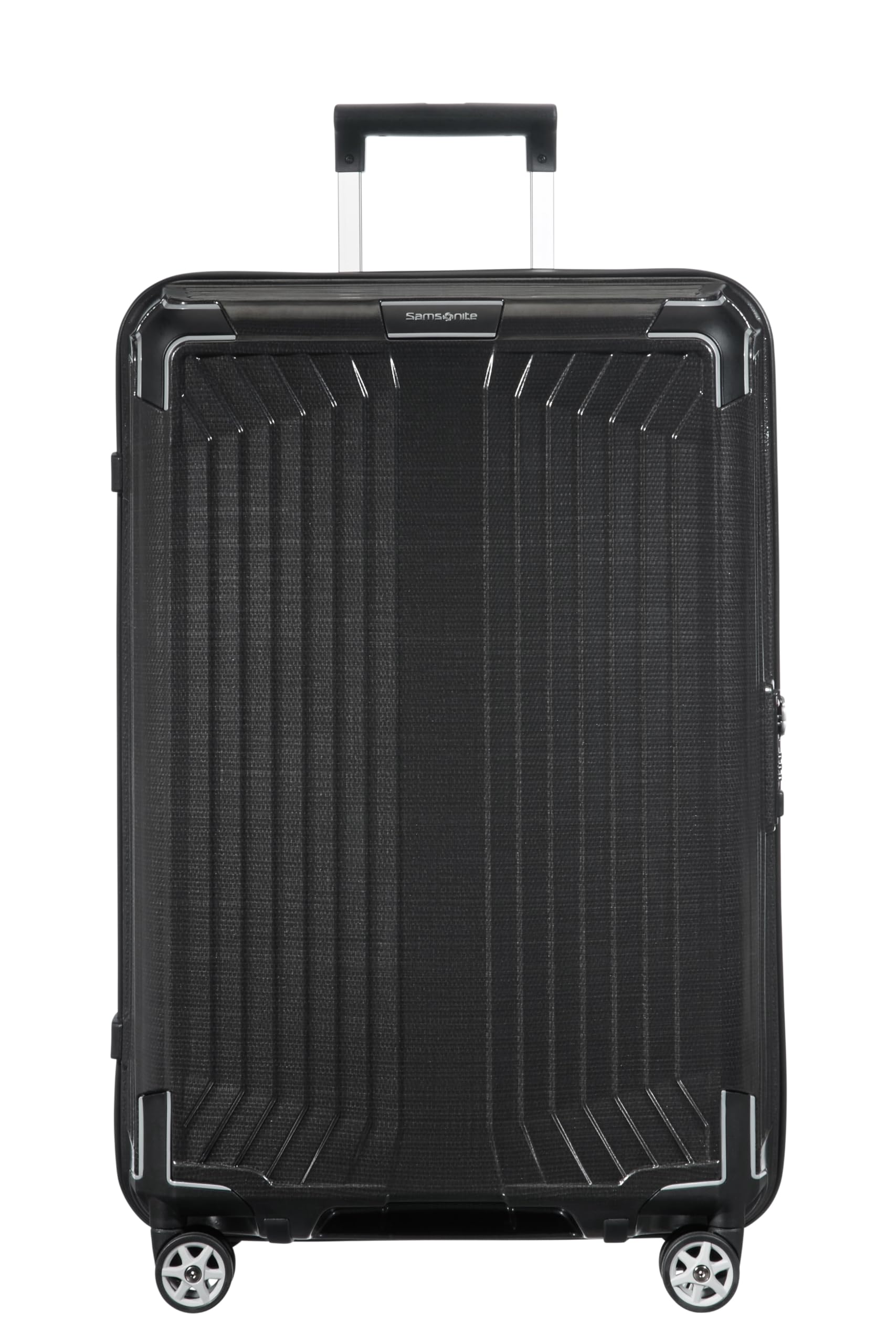 Samsonite Lite-Box - Premium Hartschalenkoffer Mittelgroß 69 cm, Reisekoffer mit 4 Rollen, Leicht, TSA-Schloss, 75L - 2.80 KG - Schwarz