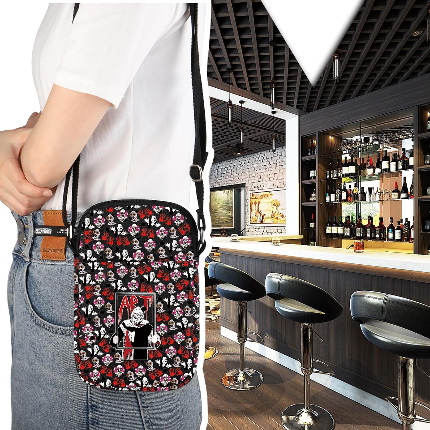 VAMSII Funny Movie Gift Clown Movie A Merch Crossbody Bag Horror Merch - Image 4