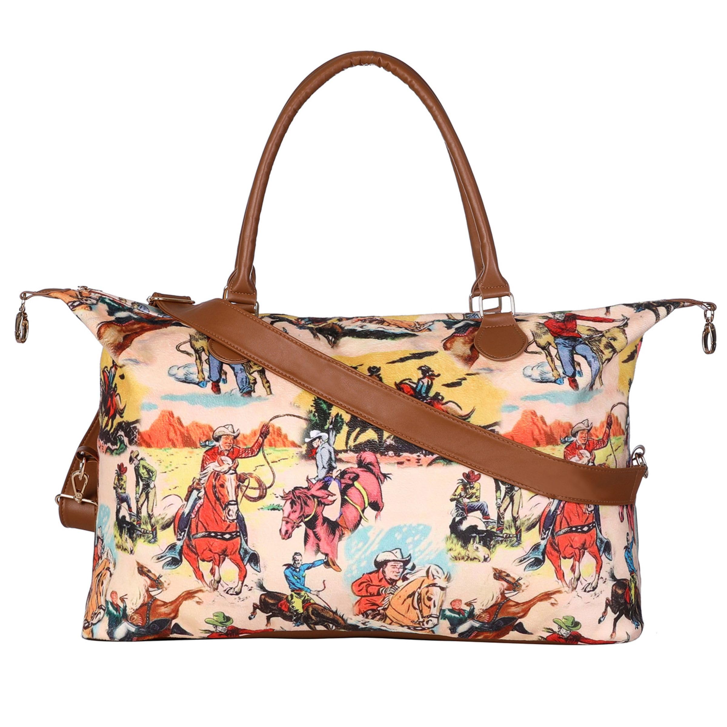 Weekender Bag Duffle Bag For Women Large Travel Tote Bag Overnight Weekend Bags With Shoulder Strap Cow Leopard Atzec…