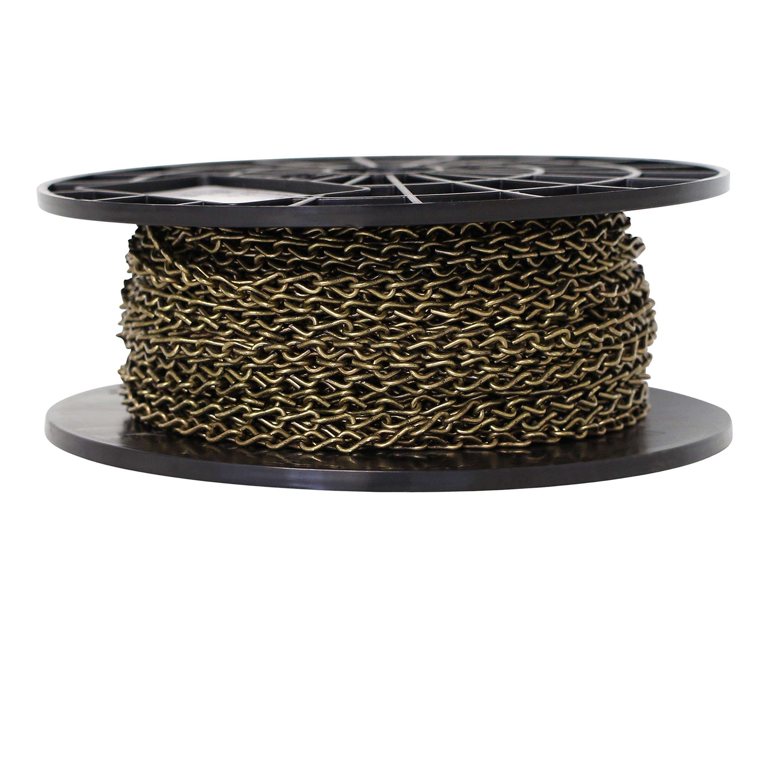 RCH Hardware CH-S51-16-AB-164 Steel Basket Chain 15 Gauge, Antique Brass (164 Foot Reel)
