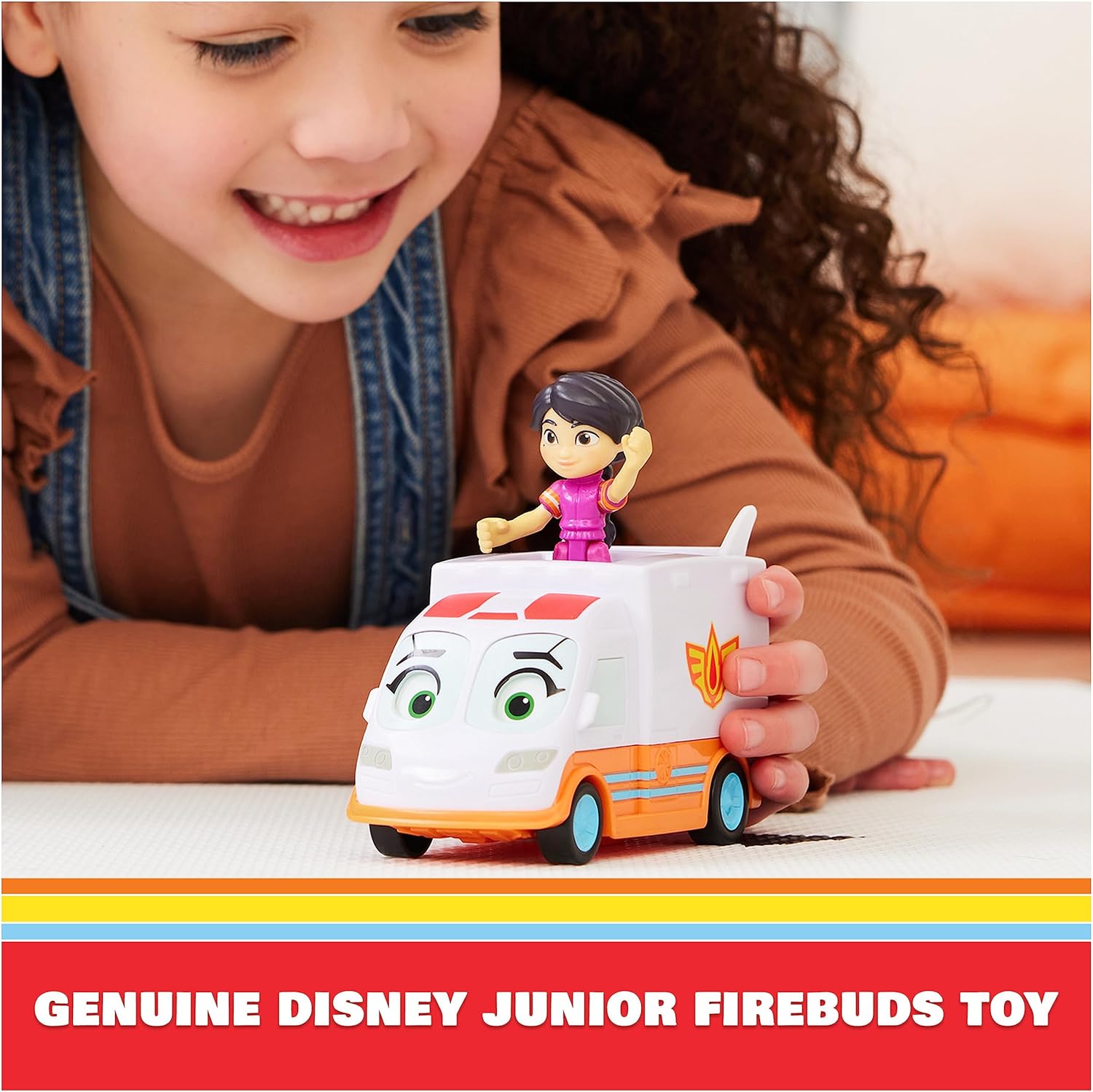 Disney Junior Firebuds, Violet and Axl, Action Figure and Ambulance Toy with Interactive Eye Movement, Kids’ Toys for Boys and Girls Aged 3 and up