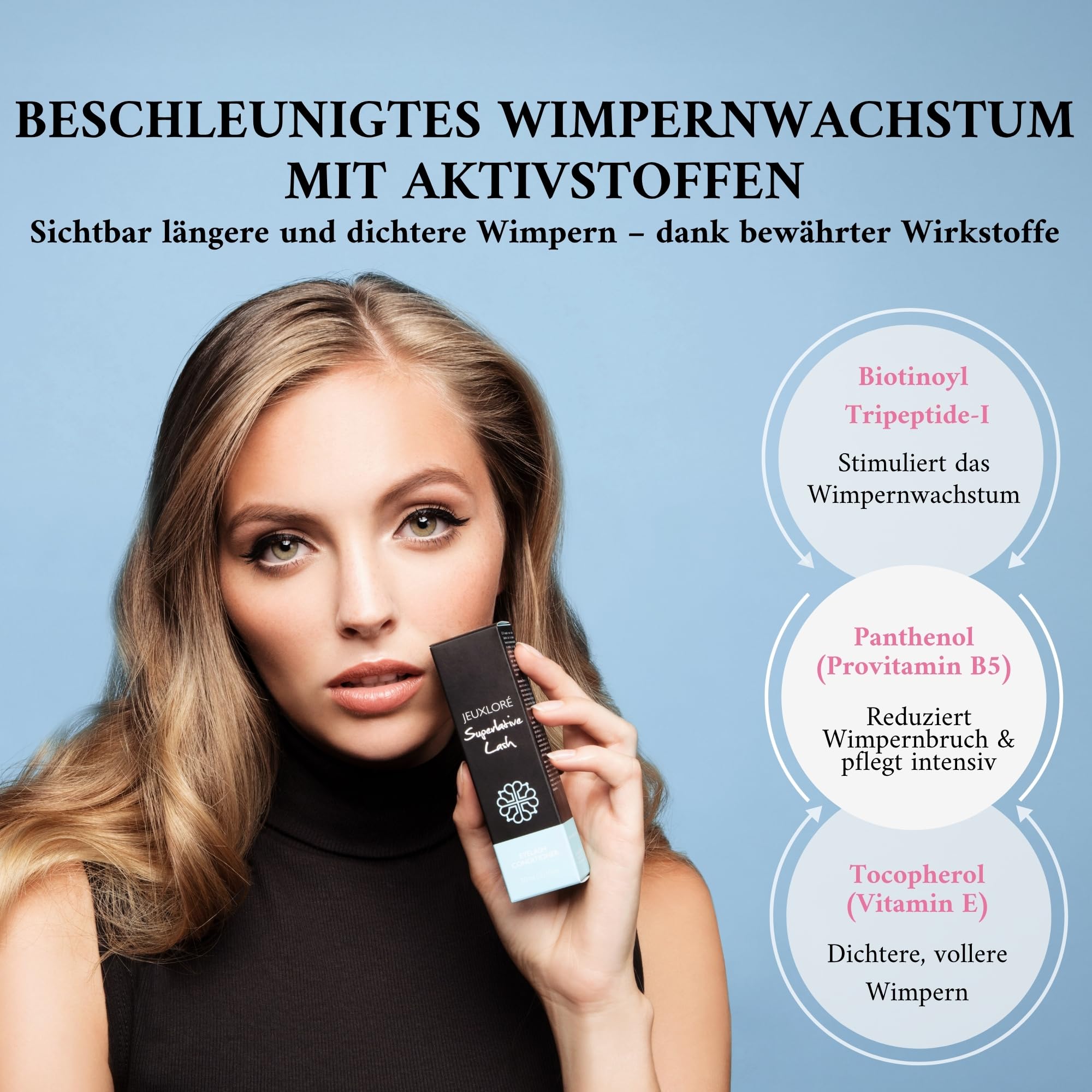 Superlative Lash Wimpernserum & Augenbrauen Serum für besseres Wachstum von Wimpern & Brauen - Testsieger - 3 ml (Wimpernserum)
