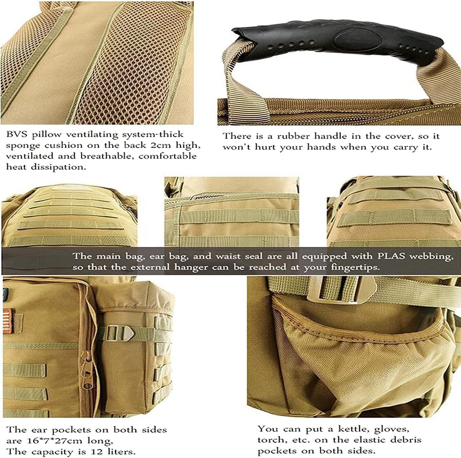 Táctico Mochila De Rifle Largo, Molle Mochila Militar, Mochilas De Asalto Militar, Caza Táctica Pesca Airsoft Gear Gun Rifle Mochila Campo De Tiro Mochila, Airsoft Armas Bolsa, Gran Capacidad F