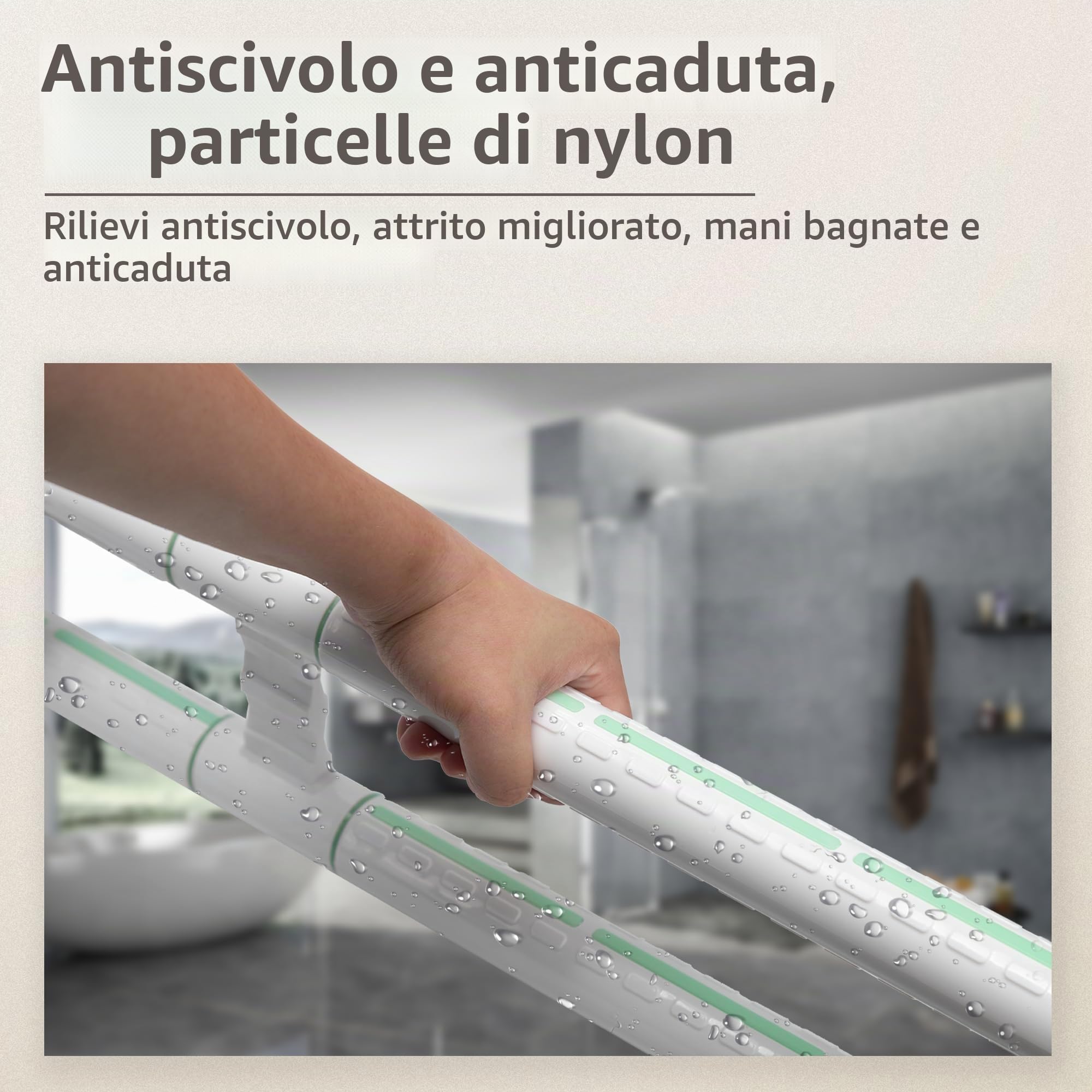 ITSOGOO Maniglione Bagno Disabili 70cm,Maniglia Doccia Anziani,WC stand-up,Maniglione per Doccia,Supporto Pieghevole Disabili,Acciaio Inossidabile,Supporta 250 kg,Bianco