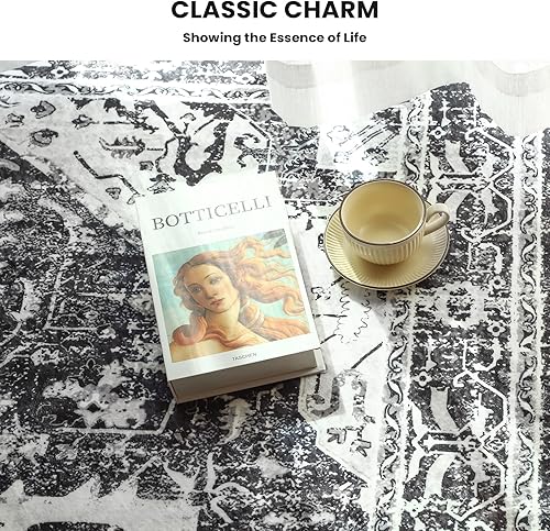 Miniatura 4 de QD-Udreamy Alfombras de área de 8 x 10 pies, lavables a máquina, con parte trasera antideslizante, resistentes a las manchas, alfombra de medallón