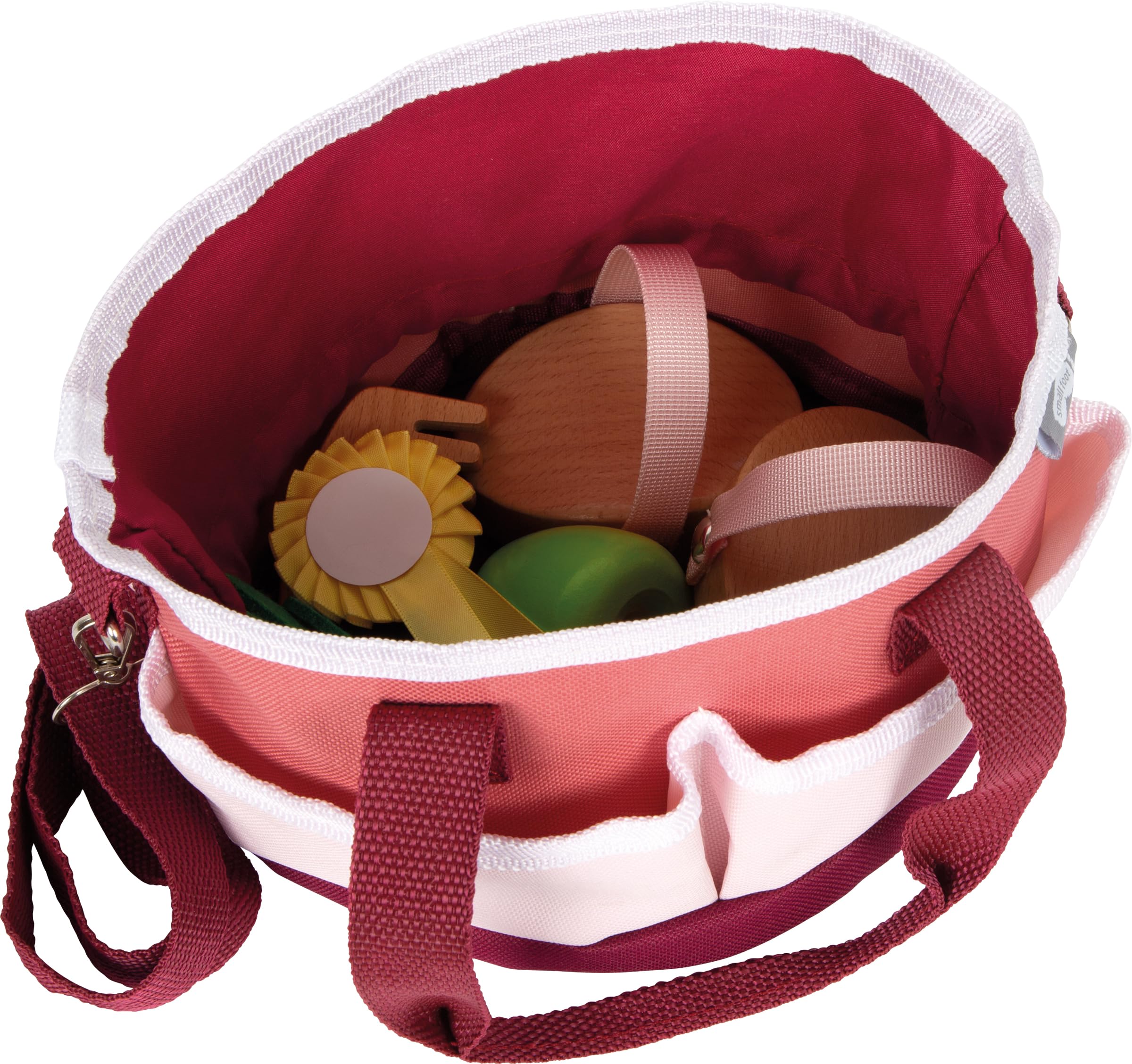 small foot Set Aseo para Caballo con Bolsa roja Acc. Madera Aptos niños, Acc. Jugar con Caballos, +3 años, 12705