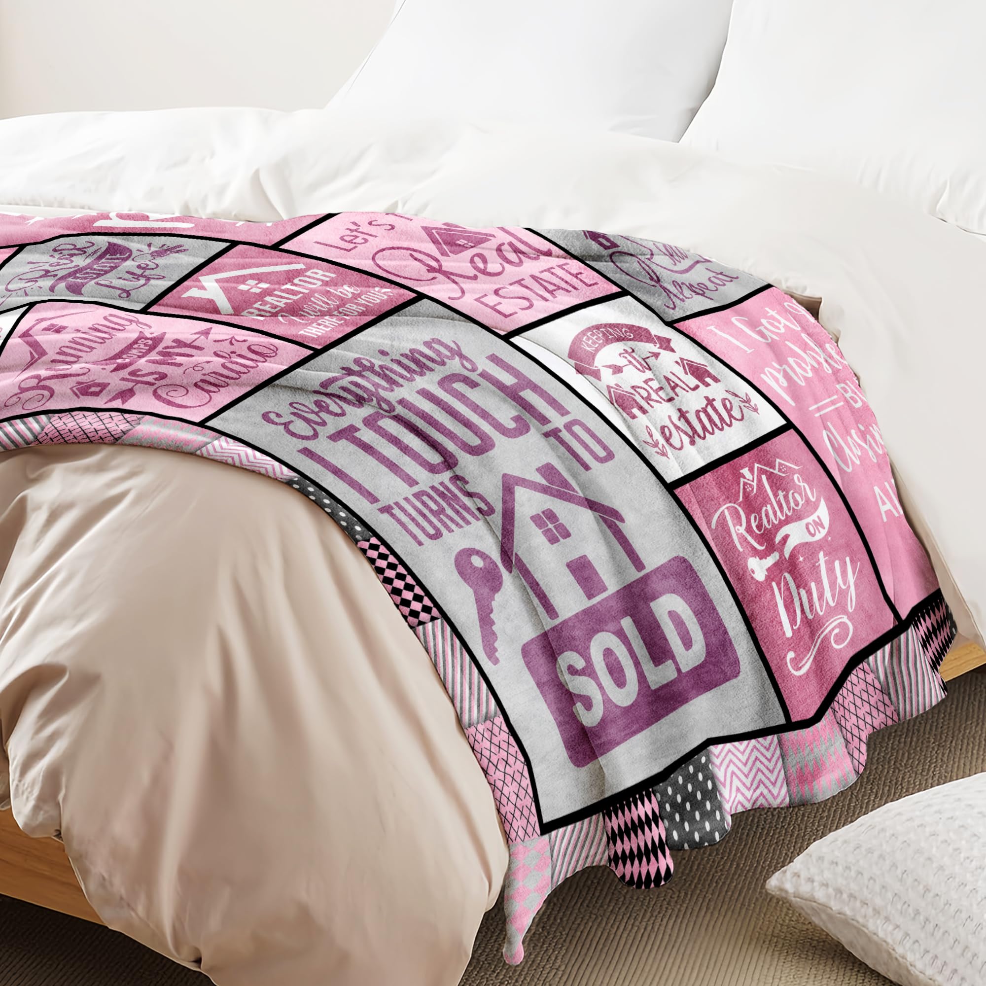 Realtor Gifts Blanket 60" x 50", Real Estate Agent Gifts, Realtor Gifts for Women, Gifts for Realtors Female, Gifts for A Real Estate Agent, Closing Gift for Realtors at Closing