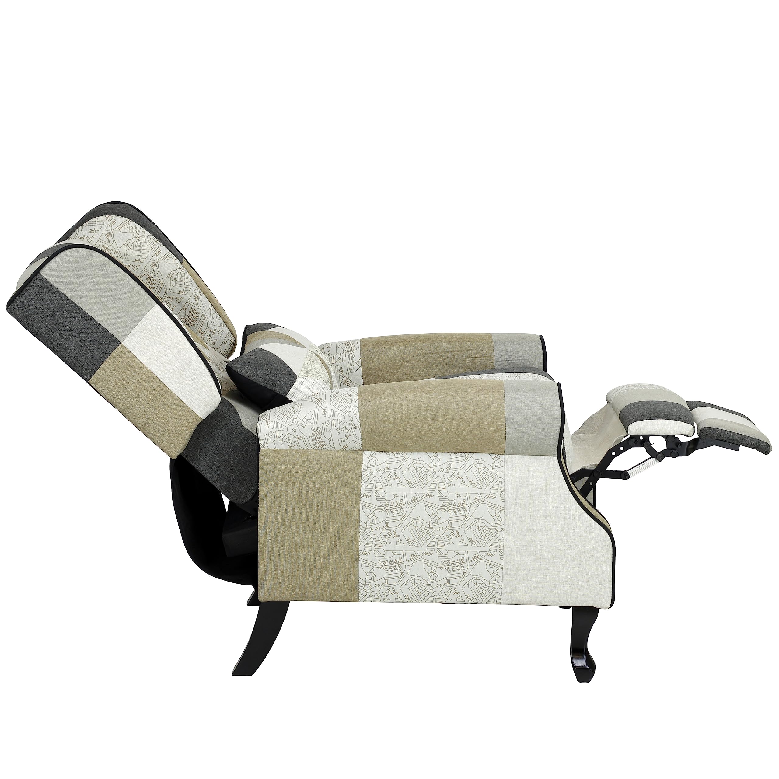 Totò Piccinni Poltrona Relax Reclinabile con Poggiapiedi Imbottita (Patchwork Elegant, Comfort)