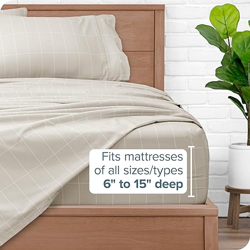 Miniatura 5 de Bare Home Juego de sábanas de microfibra ultrasuave de 1800 hilos, lujosas, doble cepillado, bolsillos profundos, ajuste fácil, juego de 4 piezas,