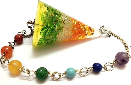 Jet Energized - Folleto de triple color de orgono, péndulo de cristal para aliviar el estrés, chakras, equilibrio, terapia de cristales, imagen es