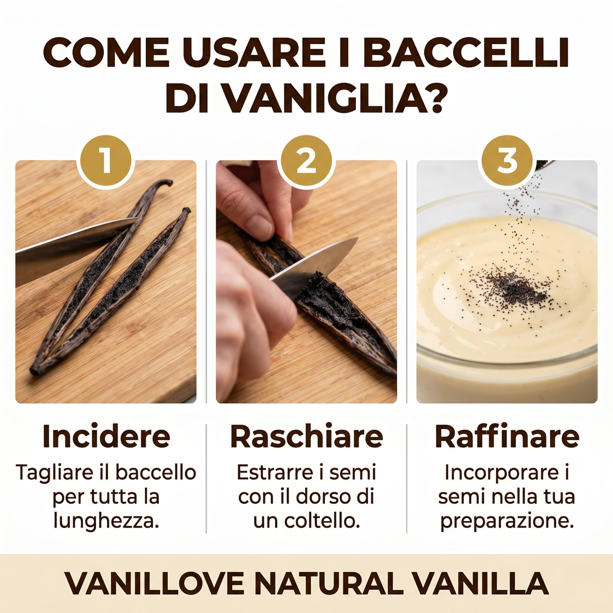 Baccelli di Vaniglia Bourbon XXL 15 Pezzi (16-18cm) - Bacche di Vaniglia Fresche dall'Uganda Classe A - Estratto di Vaniglia, Pasta di Vaniglia & Dolci - Vanilla Beans Gourmet