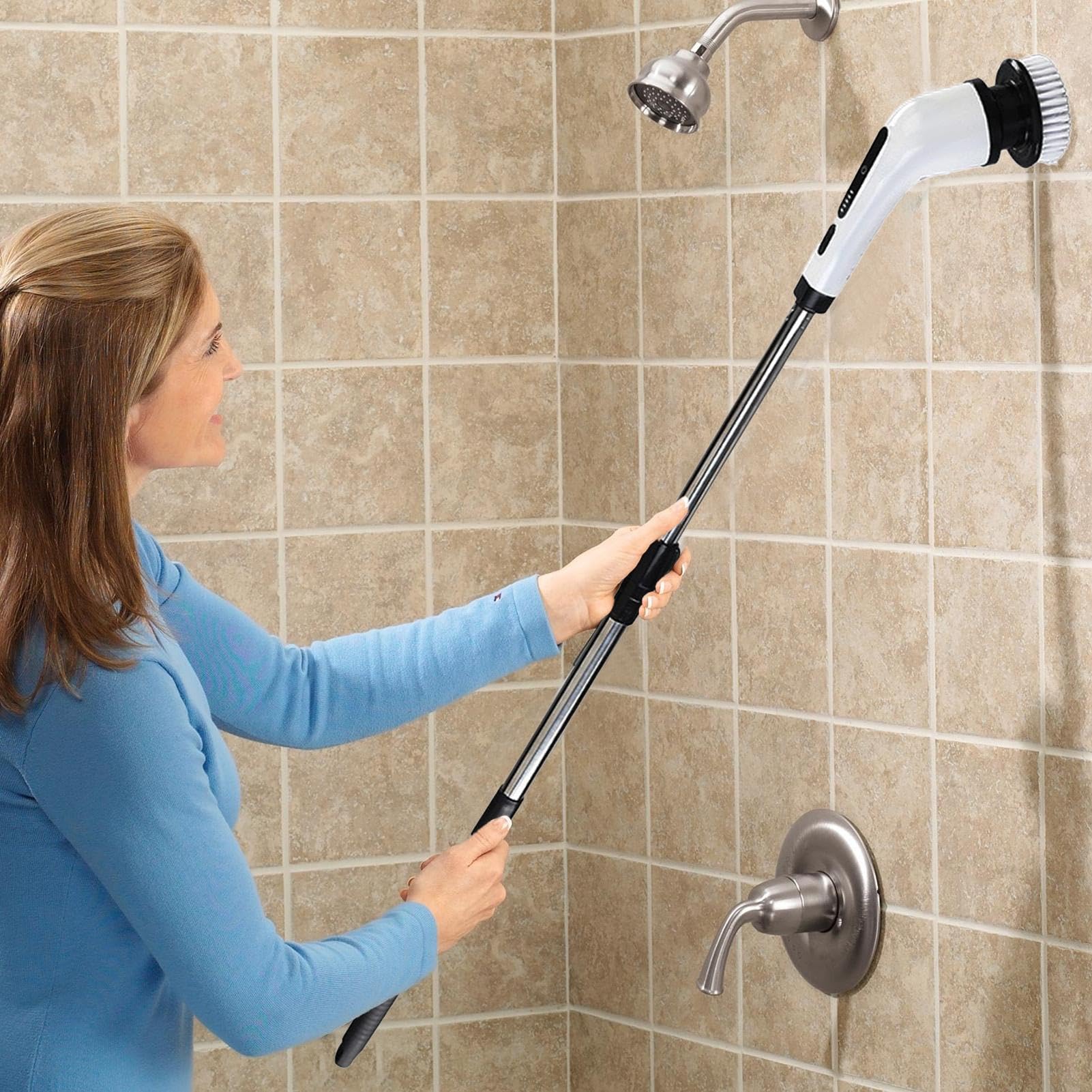 Cepillo Eléctrico Para La Limpieza Cepillo Para Con Mango Largo Inalámbrico | Limpiador Para Múltiples Usos para la Ducha la Bañera el Inodoro los Azulejos la Lechada el Suelo el la Ventana
