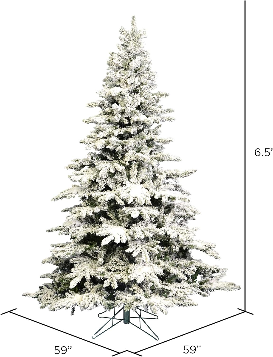 Vickerman 6.5 ft Tall Flocked Utica Fir Artificial Christmas Tree - with 1224 Tips - Unlit