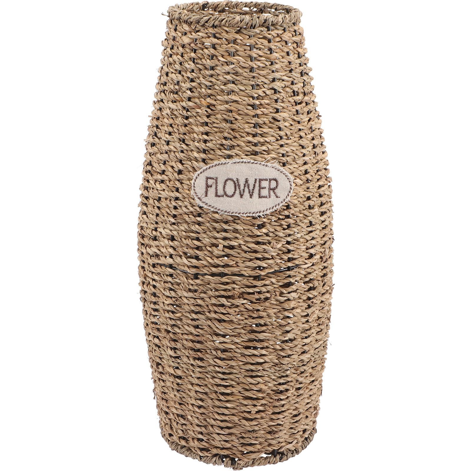 Vase en rotin tressé 40 cm osier naturel vase décoratif fleurs séchées