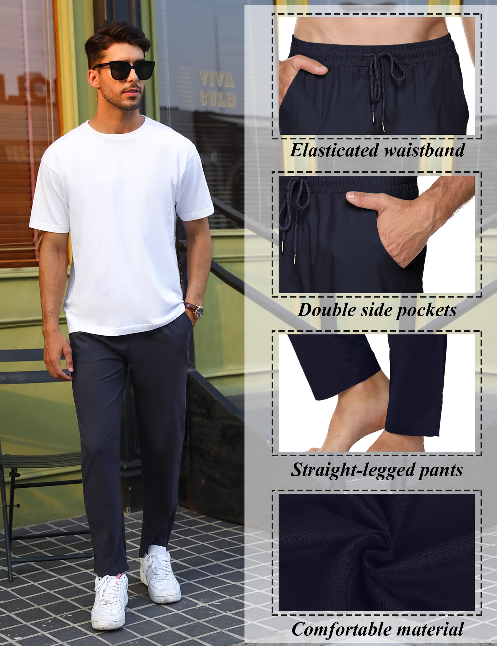 Sykooria Pantaloni Uomo Casual Uomo Pantaloni Pantaloni della Tuta con Coulisse Pantalone a Gamba Dritta Sweatpants per Casual Vacanze Jogging