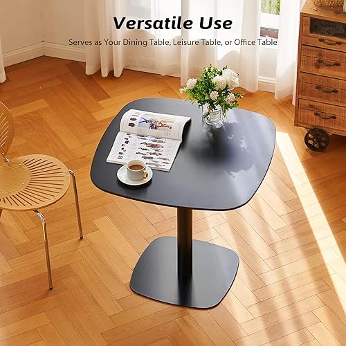 Miniatura 22 de VONLUCE Mesa de comedor cuadrada moderna para 2 y 4 personas, mesa de comedor pequeña de cocina con pedestal de 32 pulgadas, estilo de mediados de