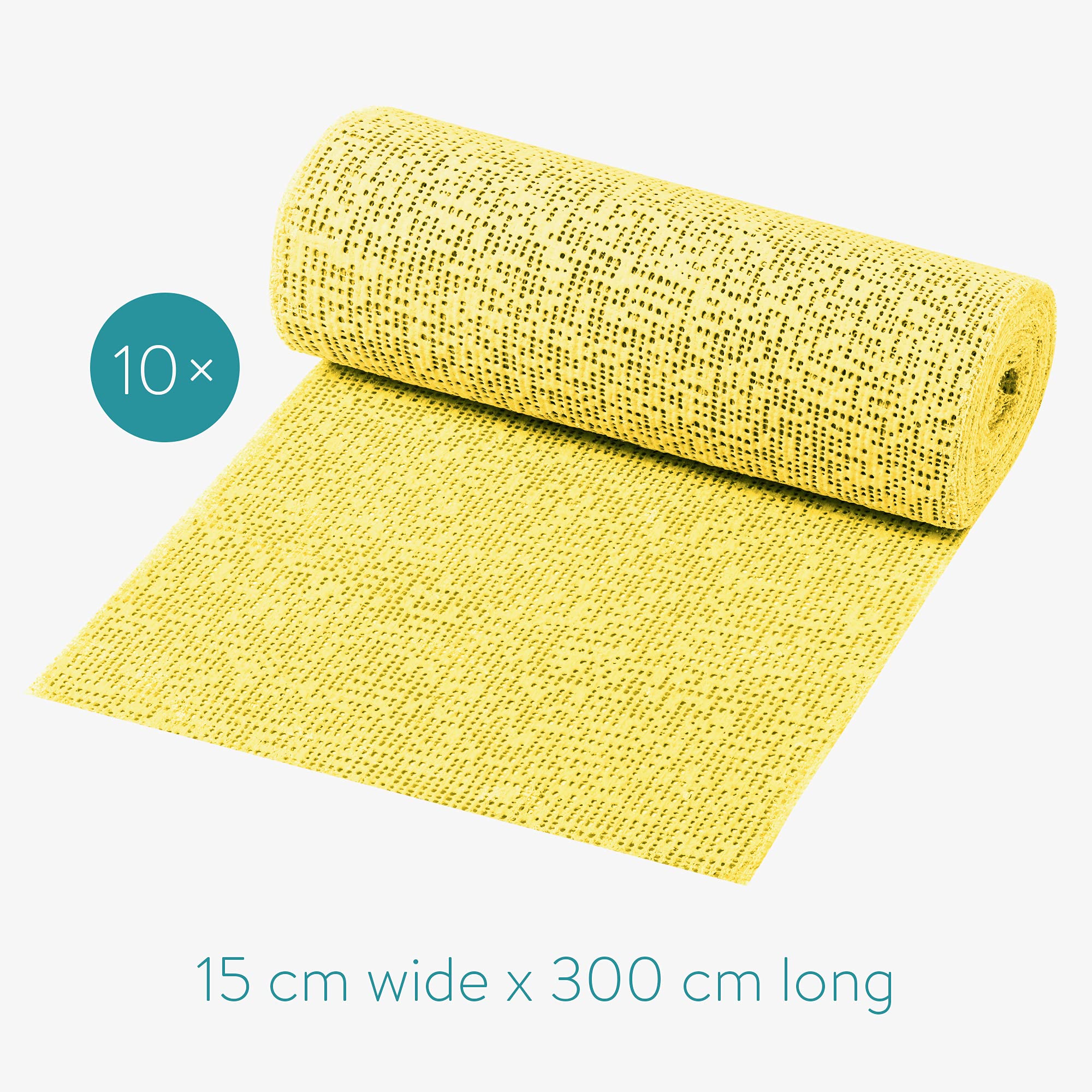 Navaris 10x Baby Belly Bandage Bandage - Zestaw drukowania gipsu mrowienia 15 x 300 cm - Bandaża wrażeń gipsowych do majsterkowania - paski tynkowe do brzucha dla niemowląt - żółty