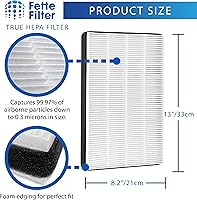 Vista 4 de Fette Filter - 2 filtros HEPA de alta calidad compatibles con 3M F2 / A2 filtro purificador de aire para modelos # FAP-C02WA-G2, FAP-C03BA-G2