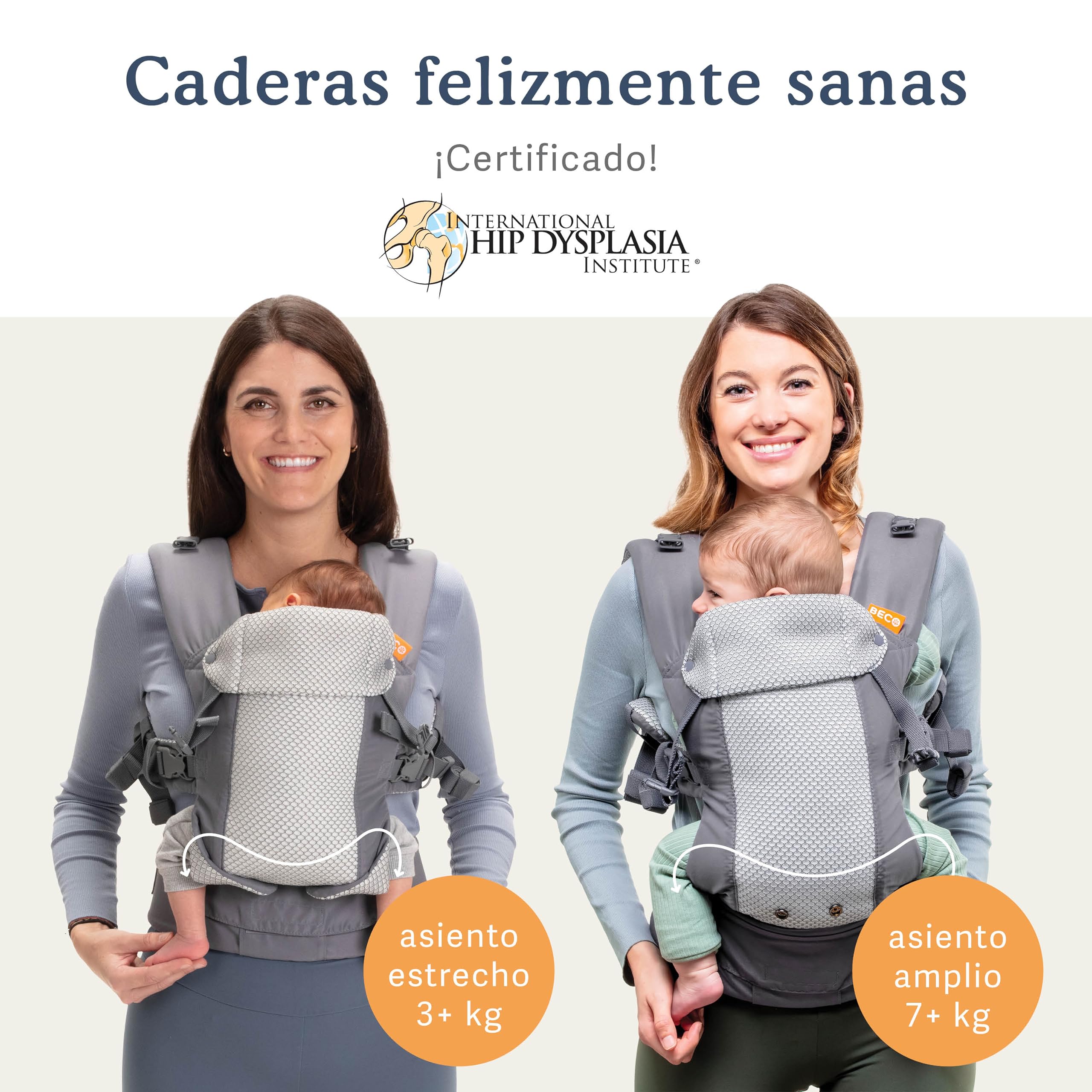 Beco Gemini Mochila Portabebés Ergonómica de 3,2 a 15,8 kg (7–35 lbs) - Posición en M, Asiento Ajustable - Mochila de Porteo para Recién Nacidos y Niños PequeñosMalla 3D transpirable (Cool Dark Grey) — view 6