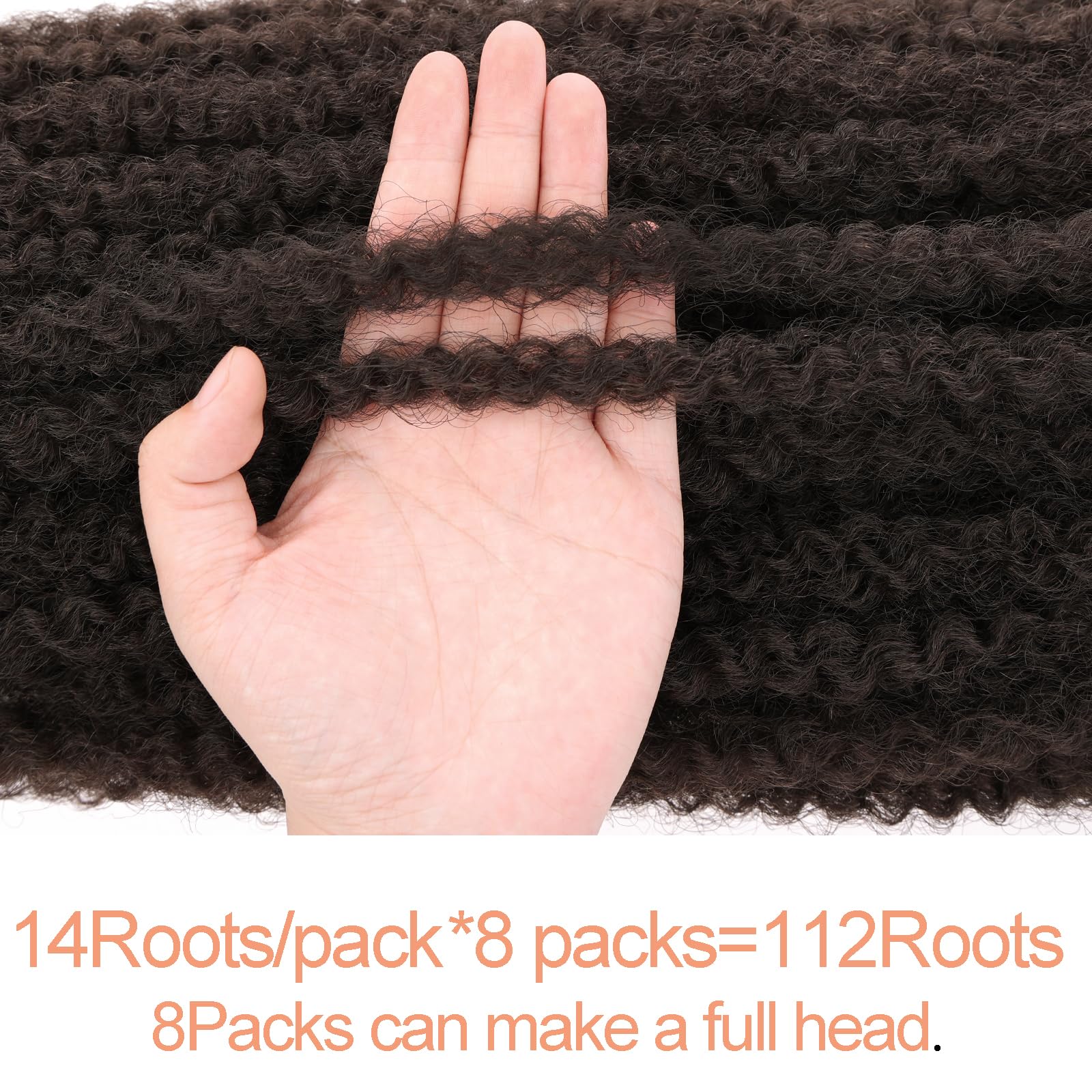 Mscat Marley Twist Hair 24 Inches - 8 Packs Dark Brown Afro Kinky Curly Faux Locs (4#), 24 Inch (Pack of 8) - Image 4