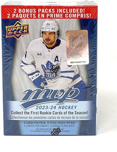Upper Deck 2023-24 MVP Hockey Blaster Box (15 paquetes de cartas de hockey)
