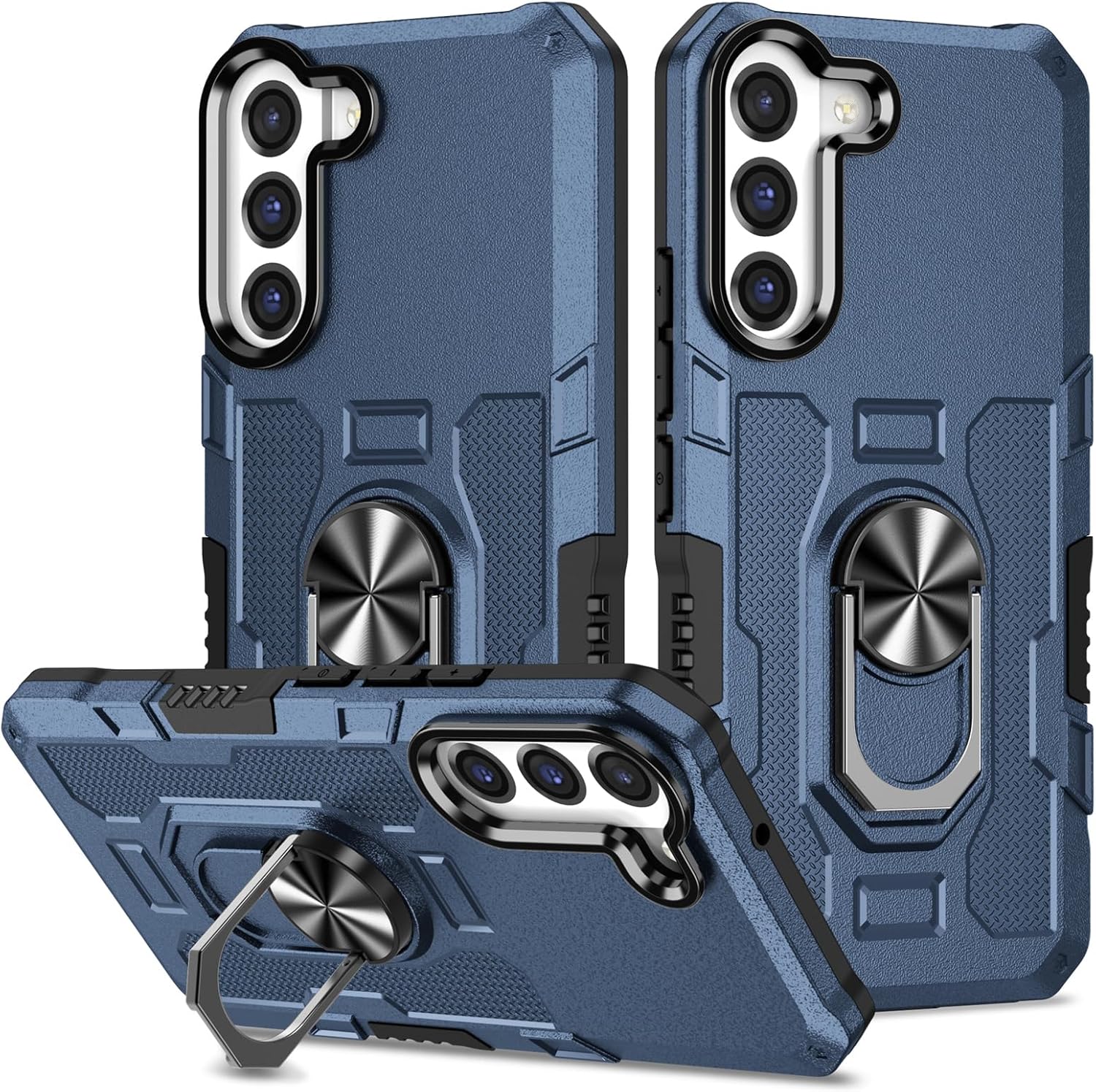 Case for Samsung S22 Galaxy S22,Military Heavy Duty Phone Cover,Rotating Ring Stand,Camera Protection,Protective Phone Cover for Samsung Galaxy S22,Blue For Samsung Galaxy S22 Blue,Military Heavy Duty