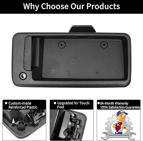 Vista 27 de Manija de puerta exterior, compatible con Chevy Express 2010-2022, GMC Savana 1500 2500 3500 Van, lado delantero izquierdo del conductor con Negro