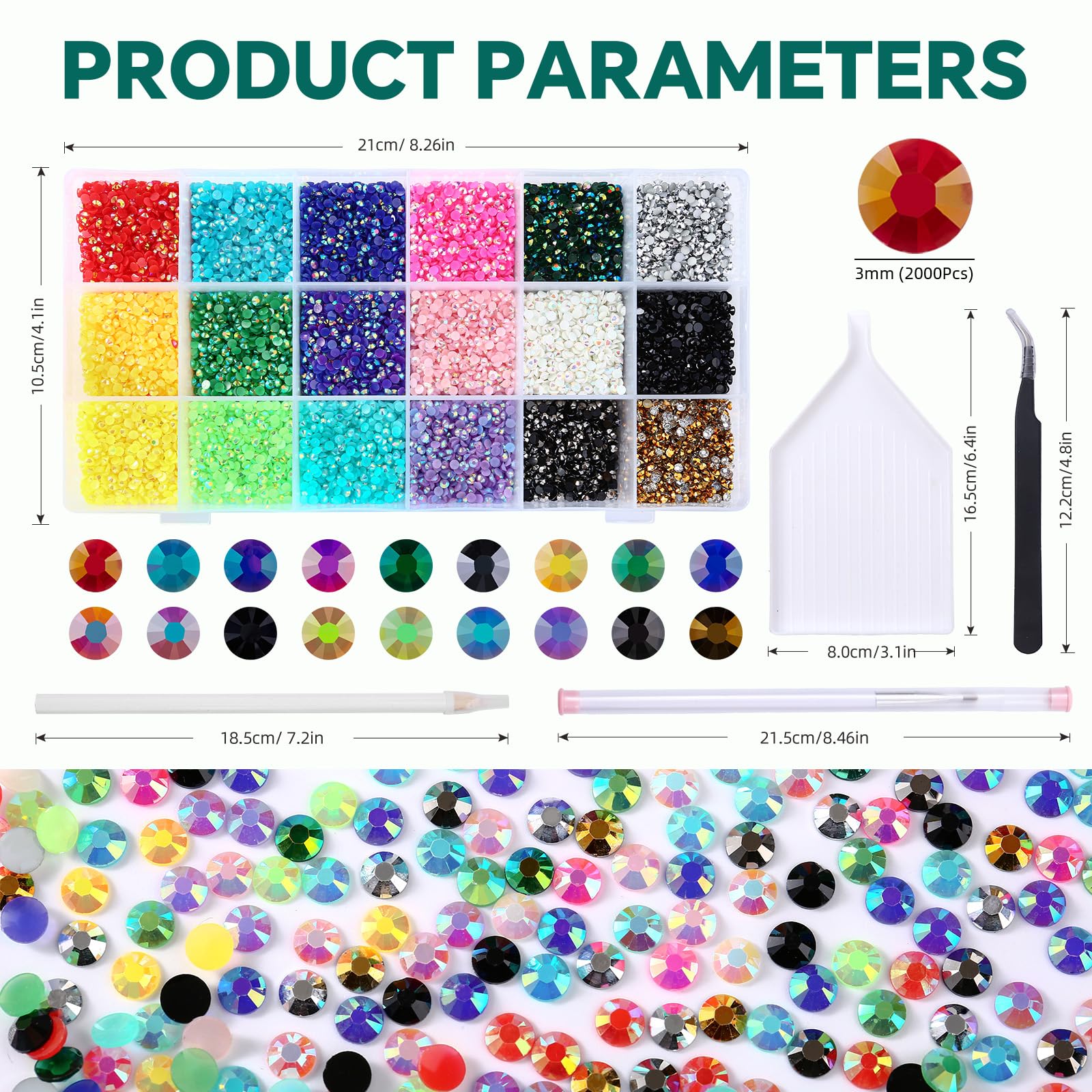 36 000 Pièces Strass En Gelée 3mm - Strass Résine Couleurs Mélangées Pour Ongles, Vêtements, Chaussures, Décoration