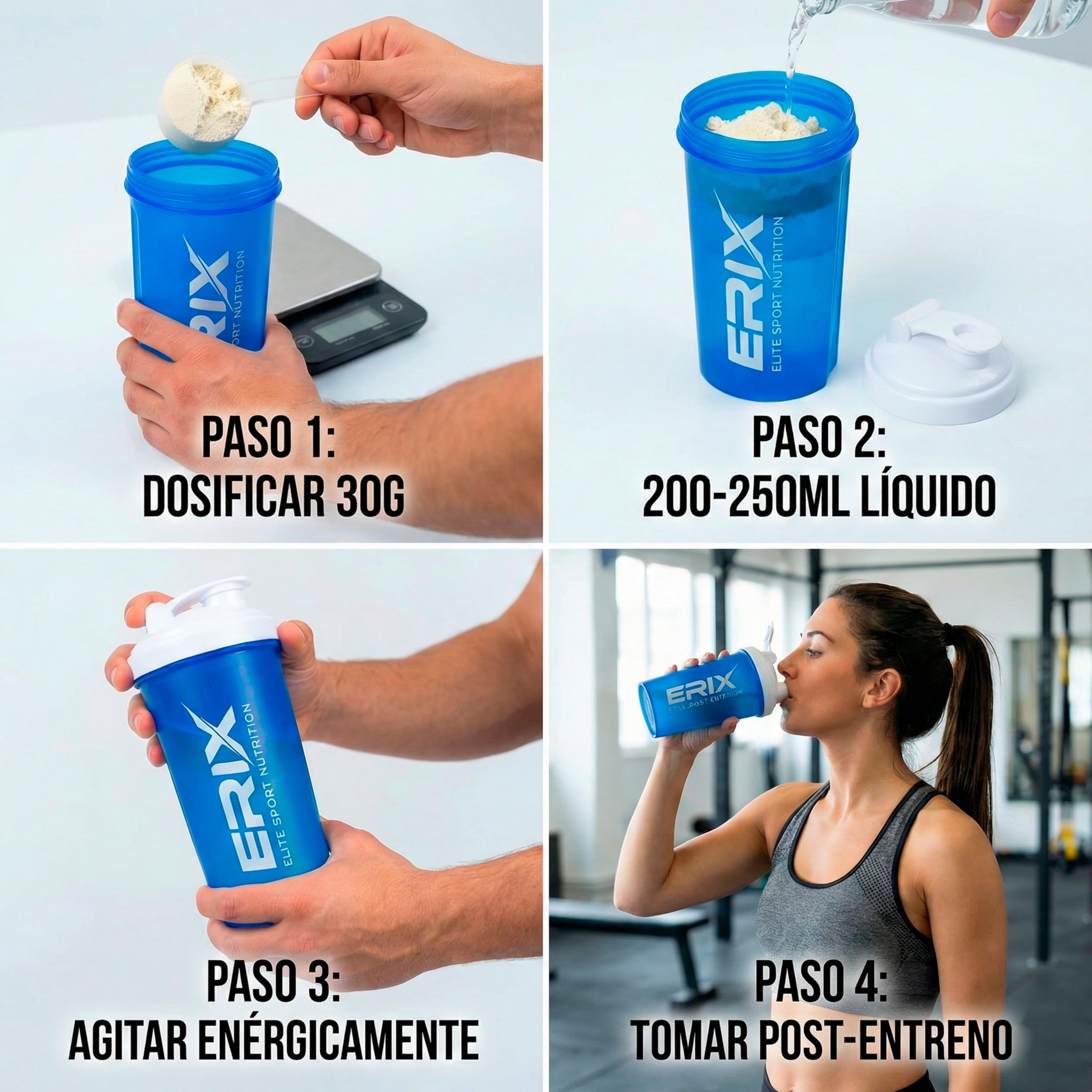 ERIX Nutrición ISO Zero 900g, Proteína Aislada de Suero CFM, Alta Pureza, Sin Azúcares añadidos, Bajo en Grasa y Lactosa, Alimento Deportivo para Rendimiento Muscular (Straciatella)