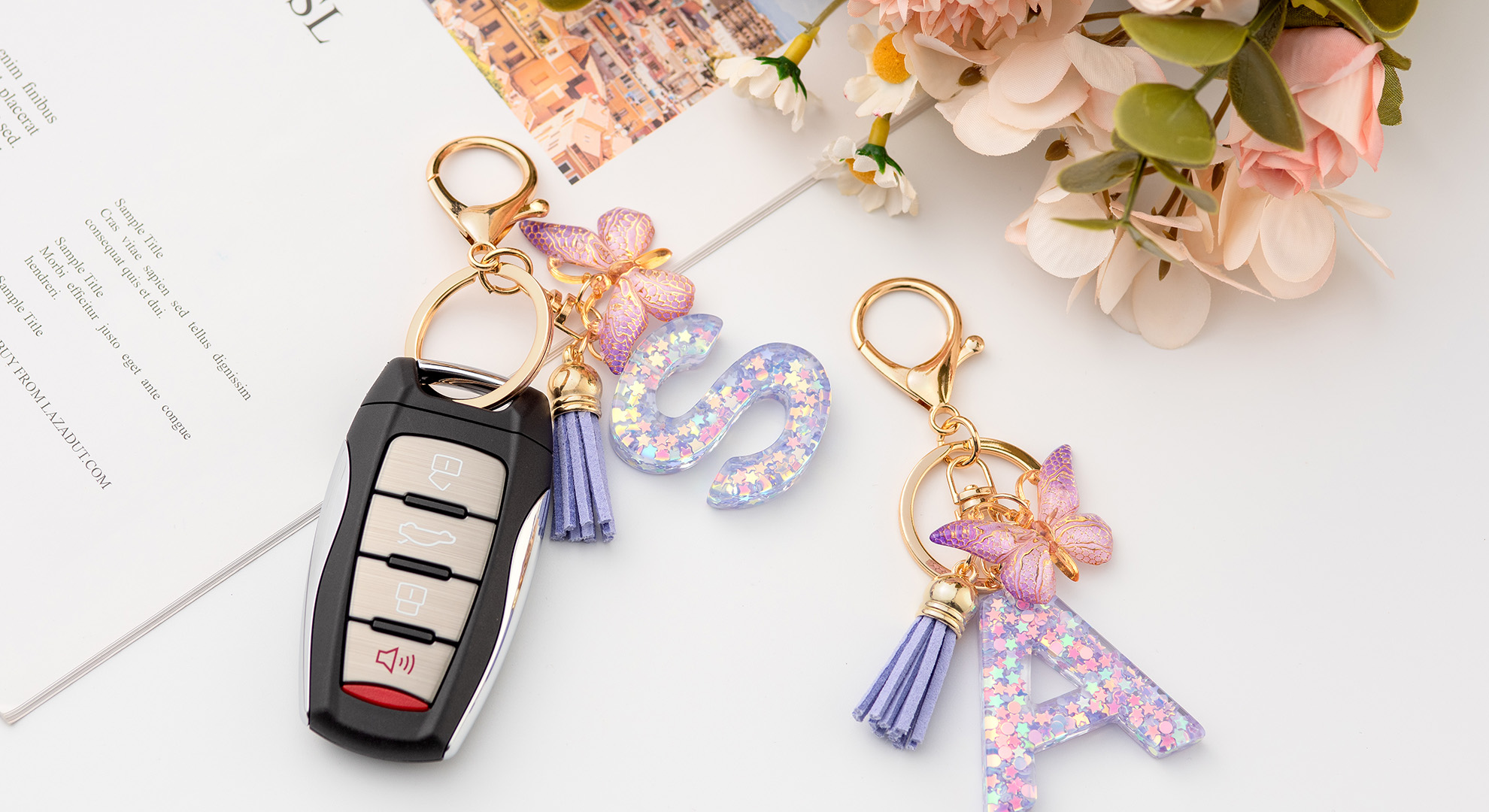 Llavero Personalizado Para Boda, Bautizo O Comunión Con Inicial Y Nombre